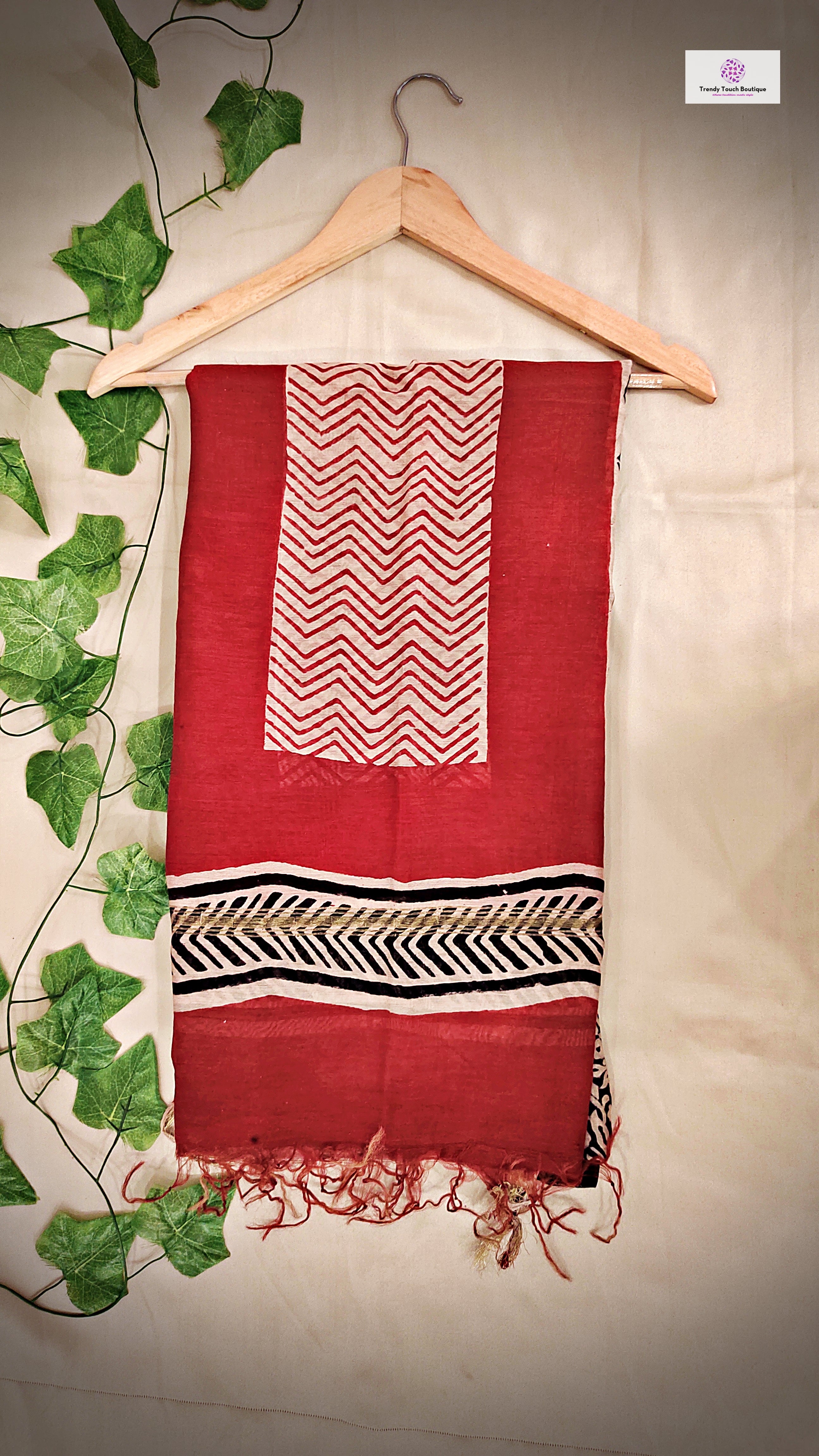 Paradise - Hand Block Print - Chanderi Silk Dupatta