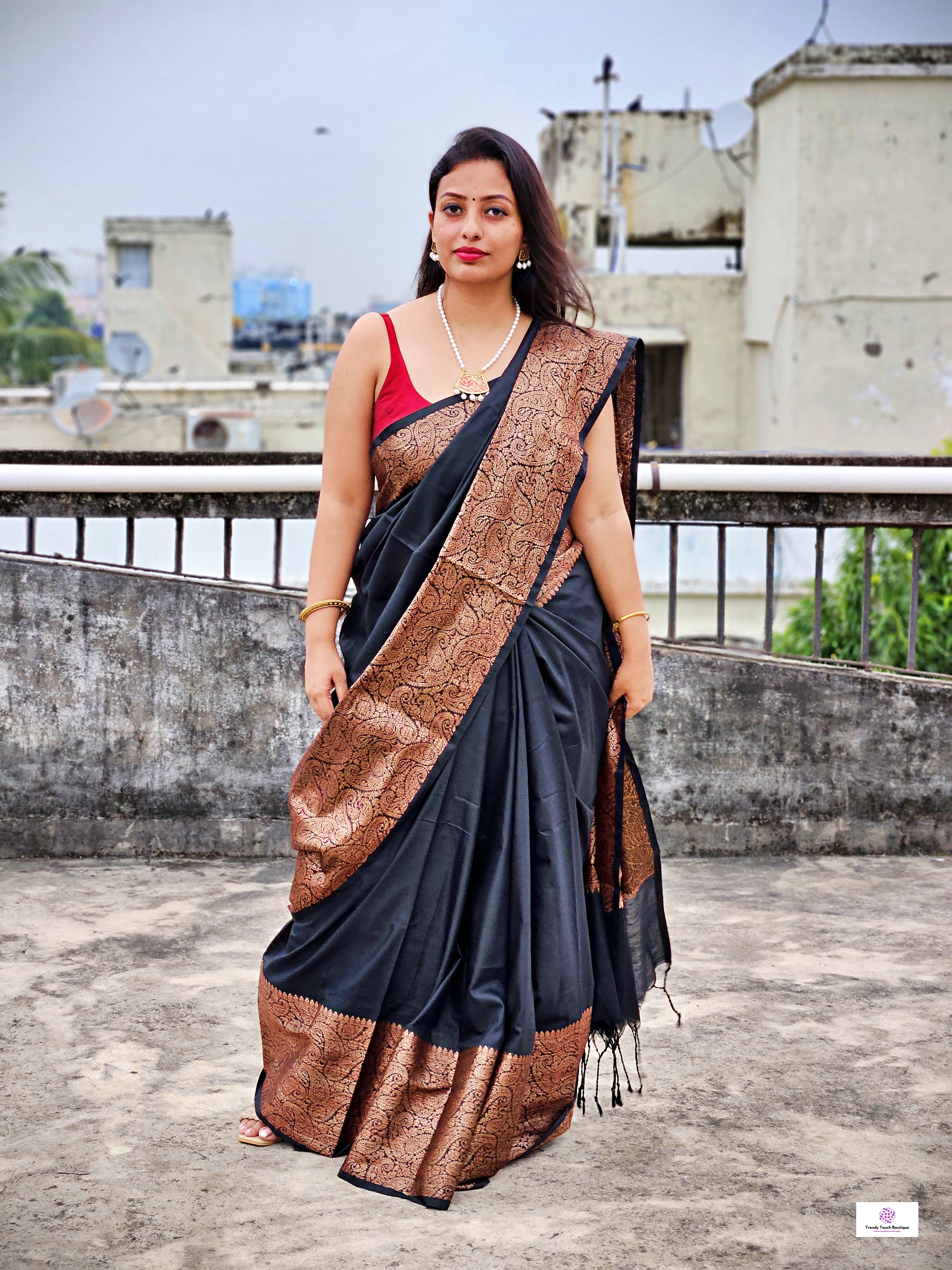 Rajani – Copper Zari Weave - Katan Silk Saree