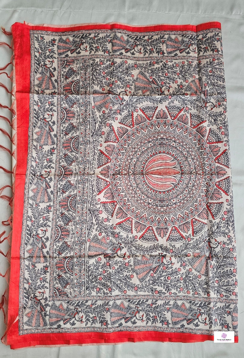 Peacock - Semi Ghicha Silk Saree