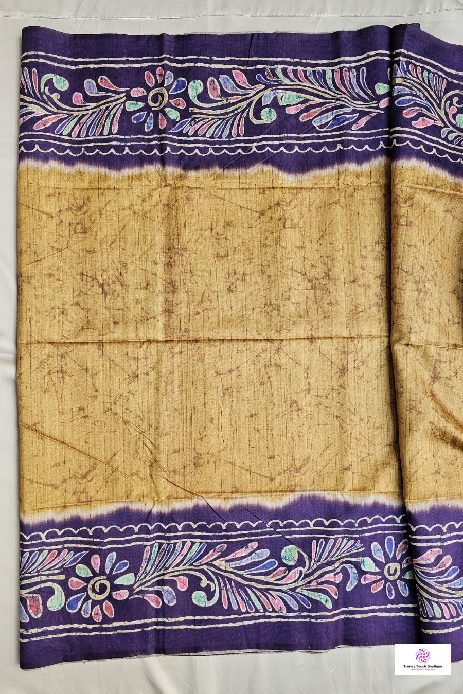 Tulika - Tuli Batik Print - Semi Tussar Silk Saree