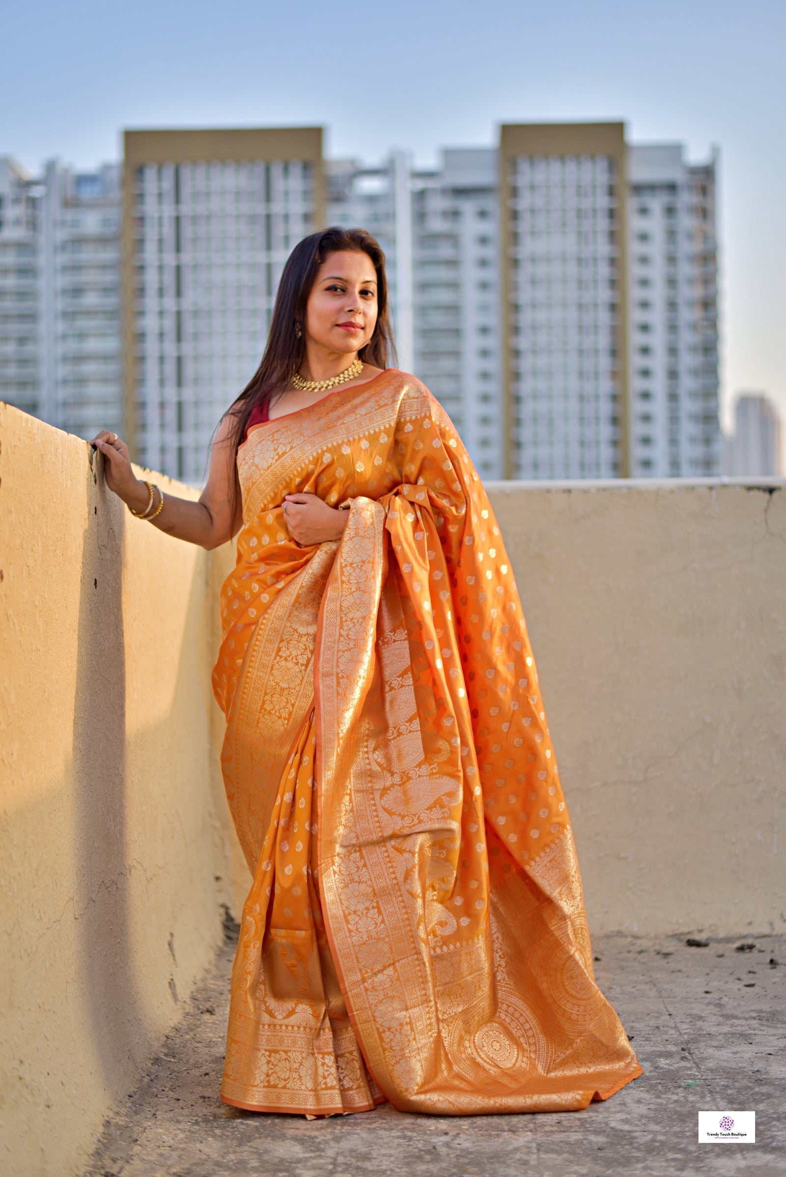 Swarno – Ochre Yellow - Banarasi Silk Saree