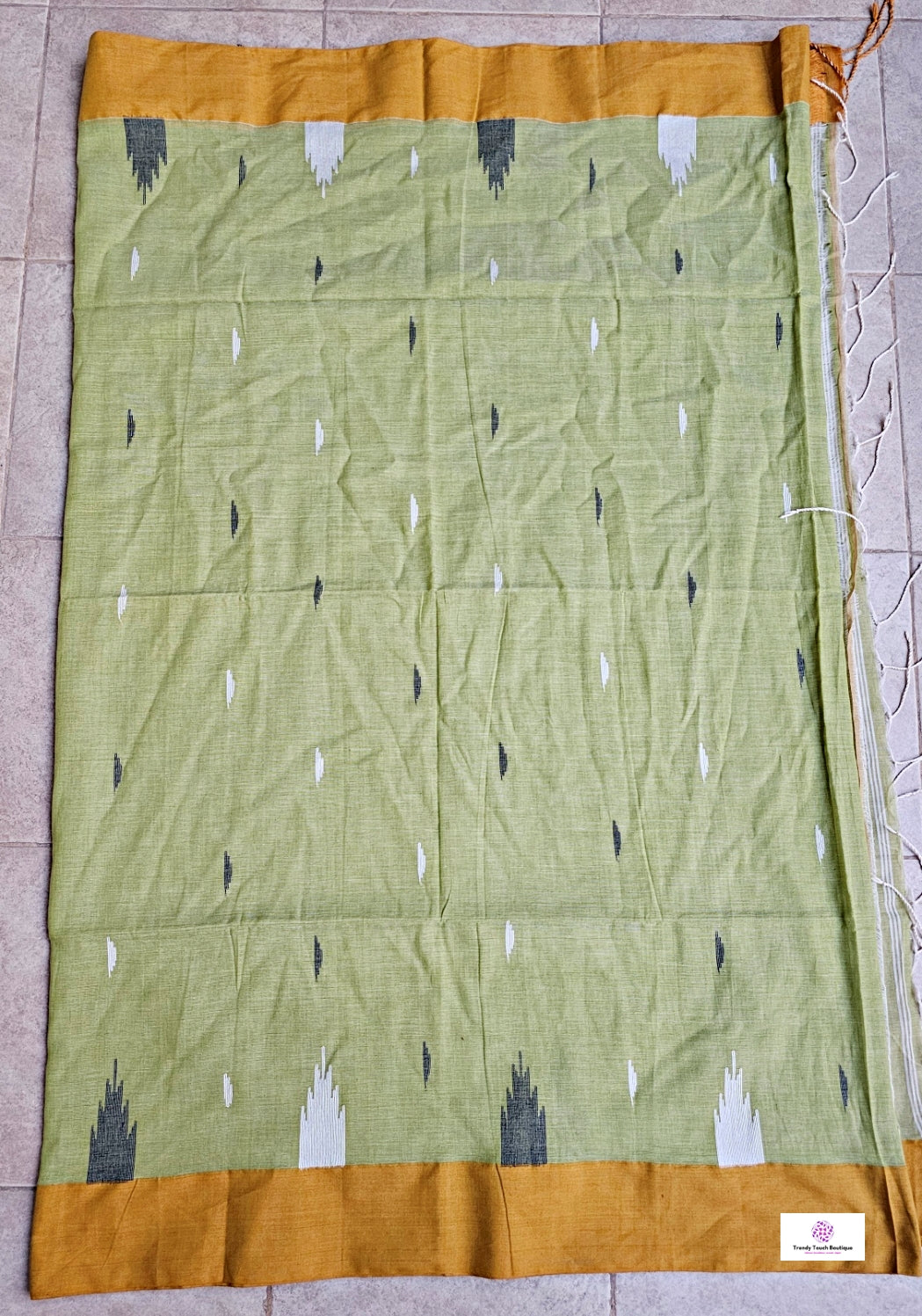 Pista Pesto – Jamdani Handloom - Cotton Saree