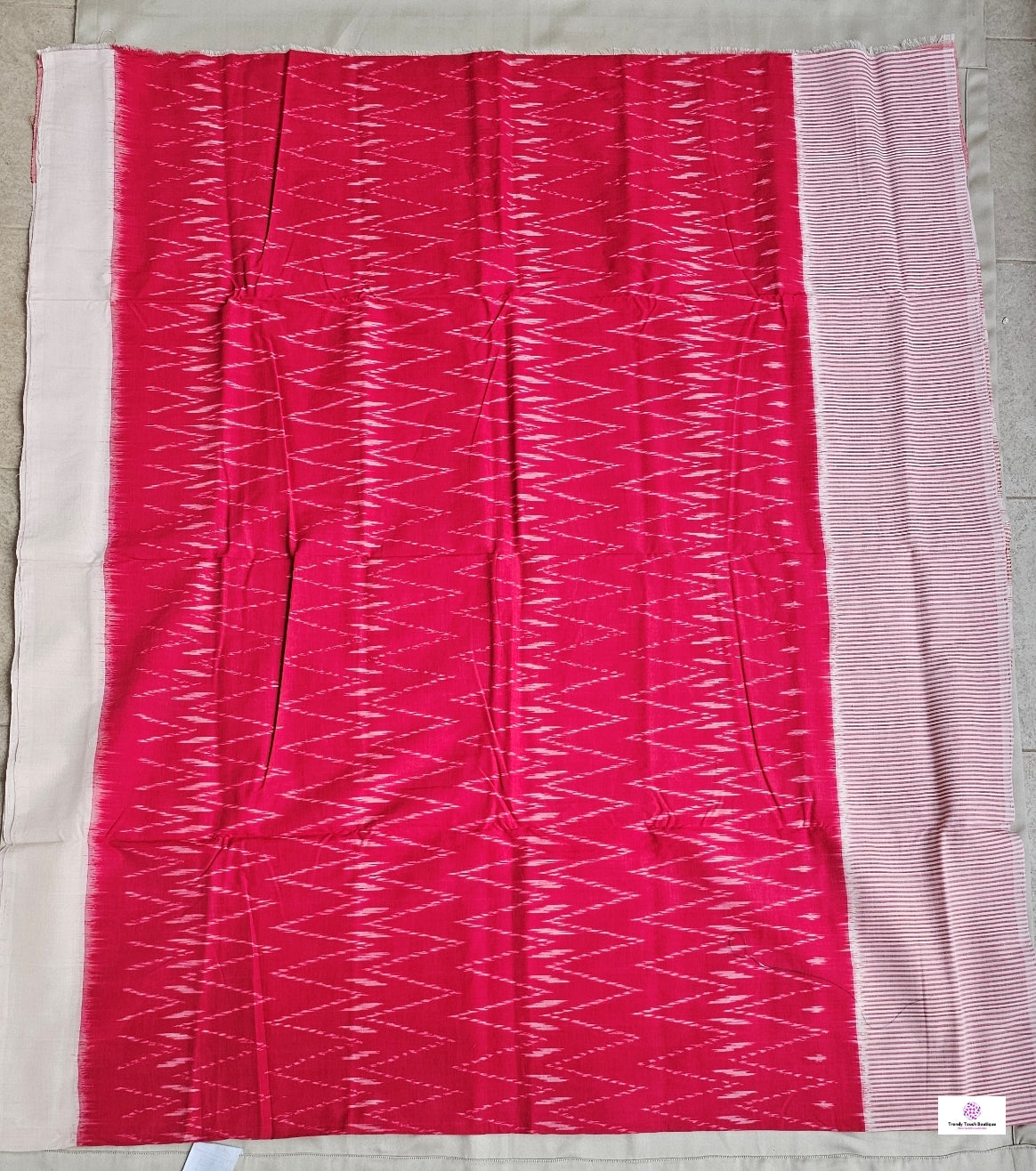 Red Malhar - Handloom Pochampally Ikkat - Cotton Saree