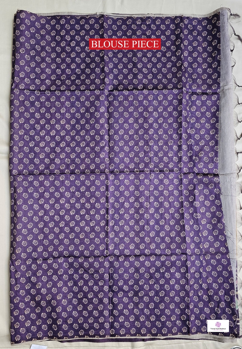 Tulika - Tuli Batik Print - Semi Tussar Silk Saree