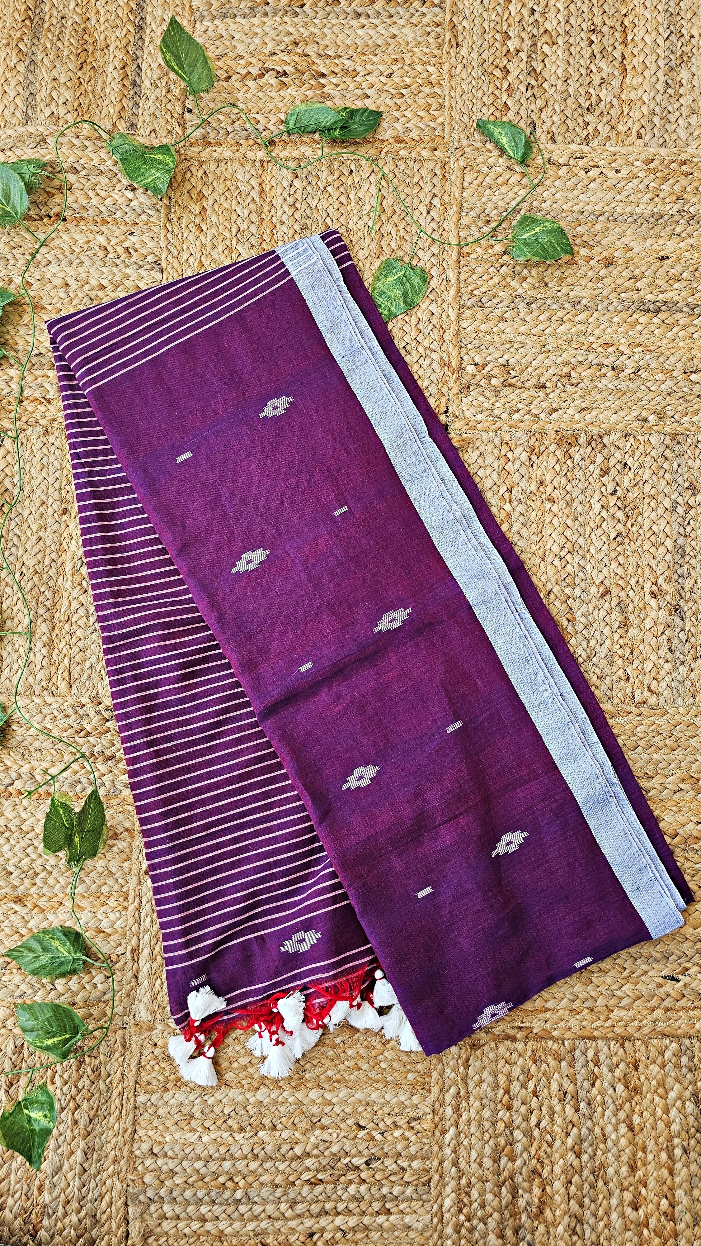 Mukta Akash - Jamdani Handloom - Mulcotton Saree