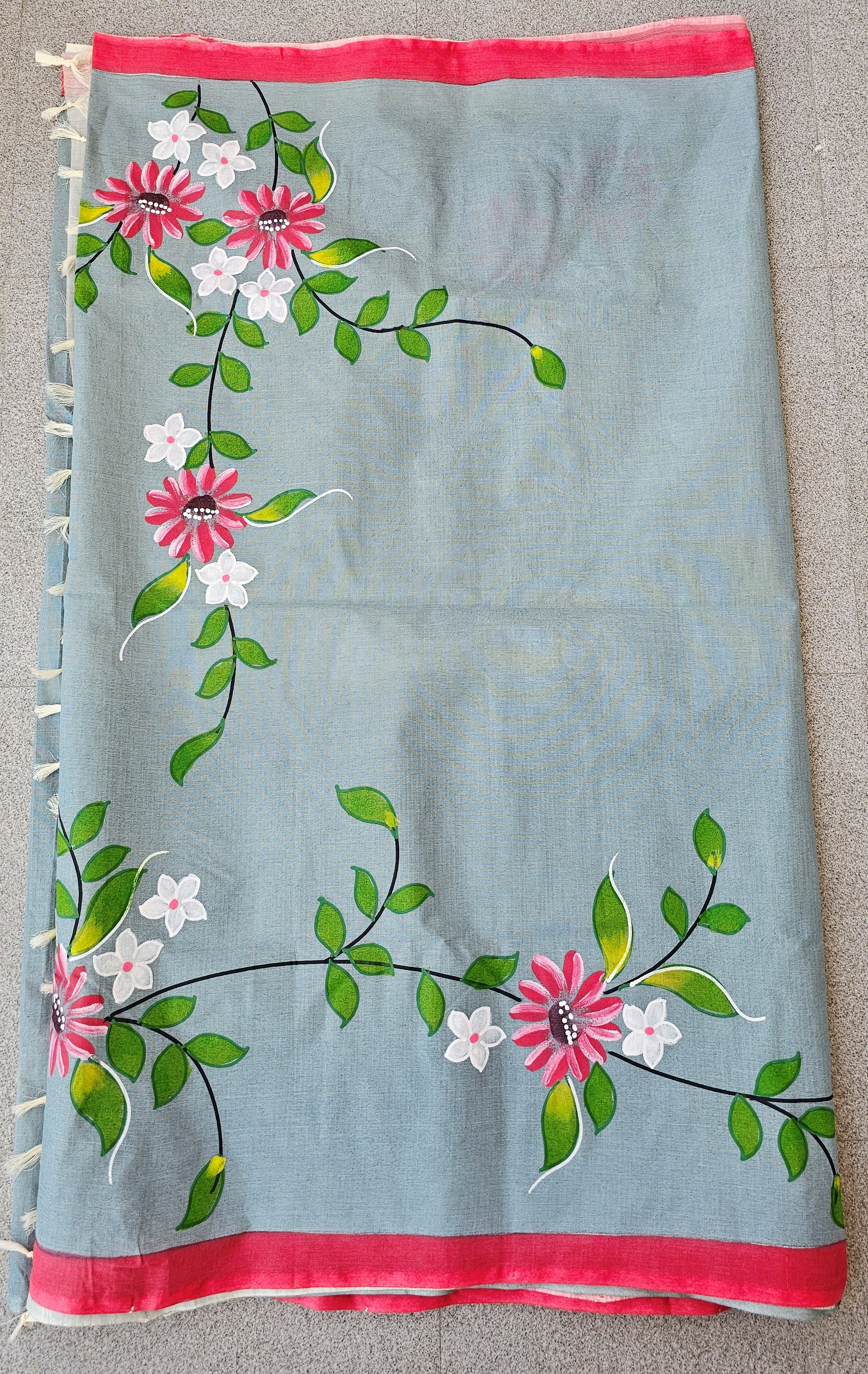 Daisy - Handpainted - Pure Cotton Saree