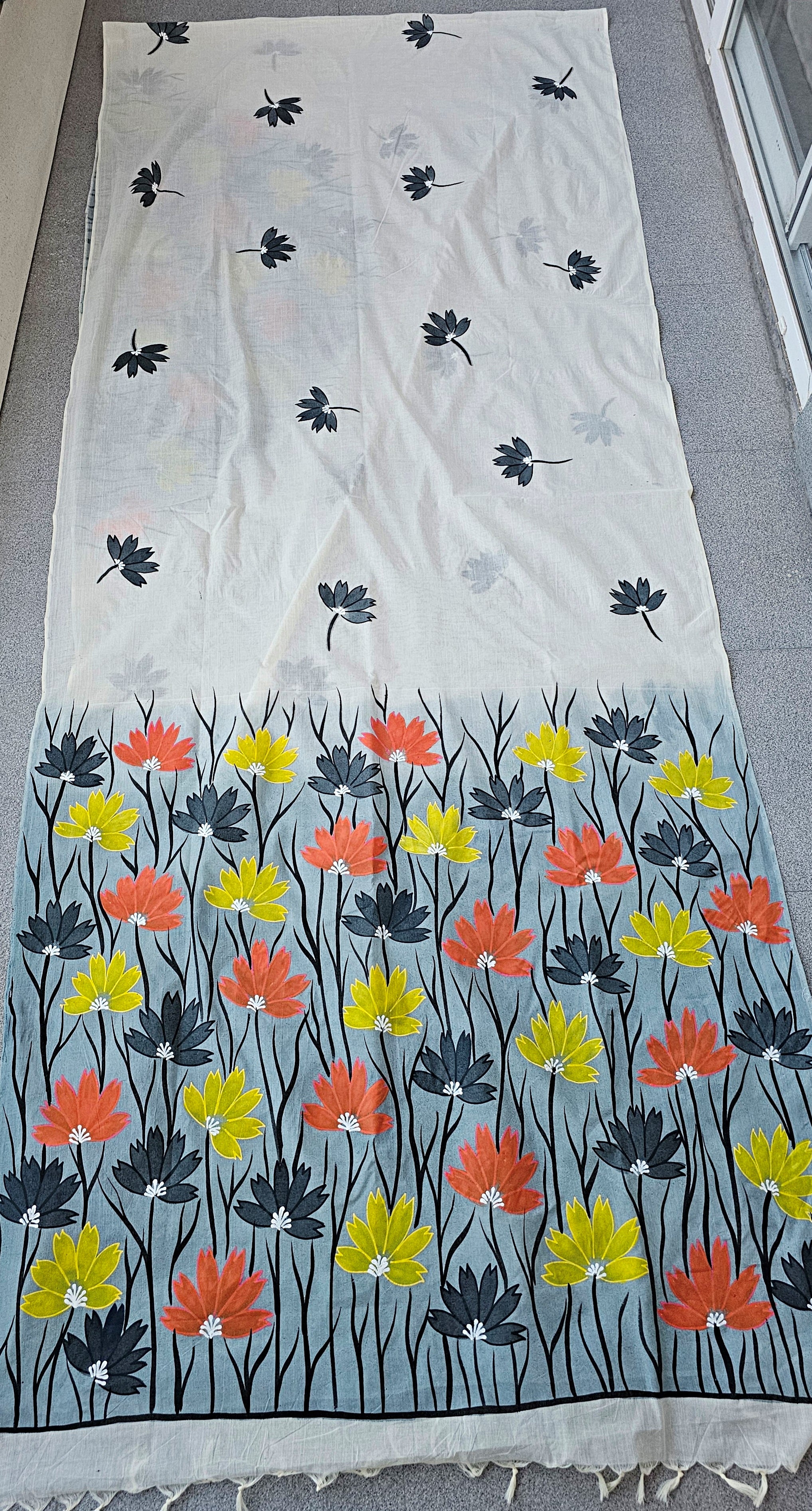 Isha - Handpainted - Pure Cotton Saree