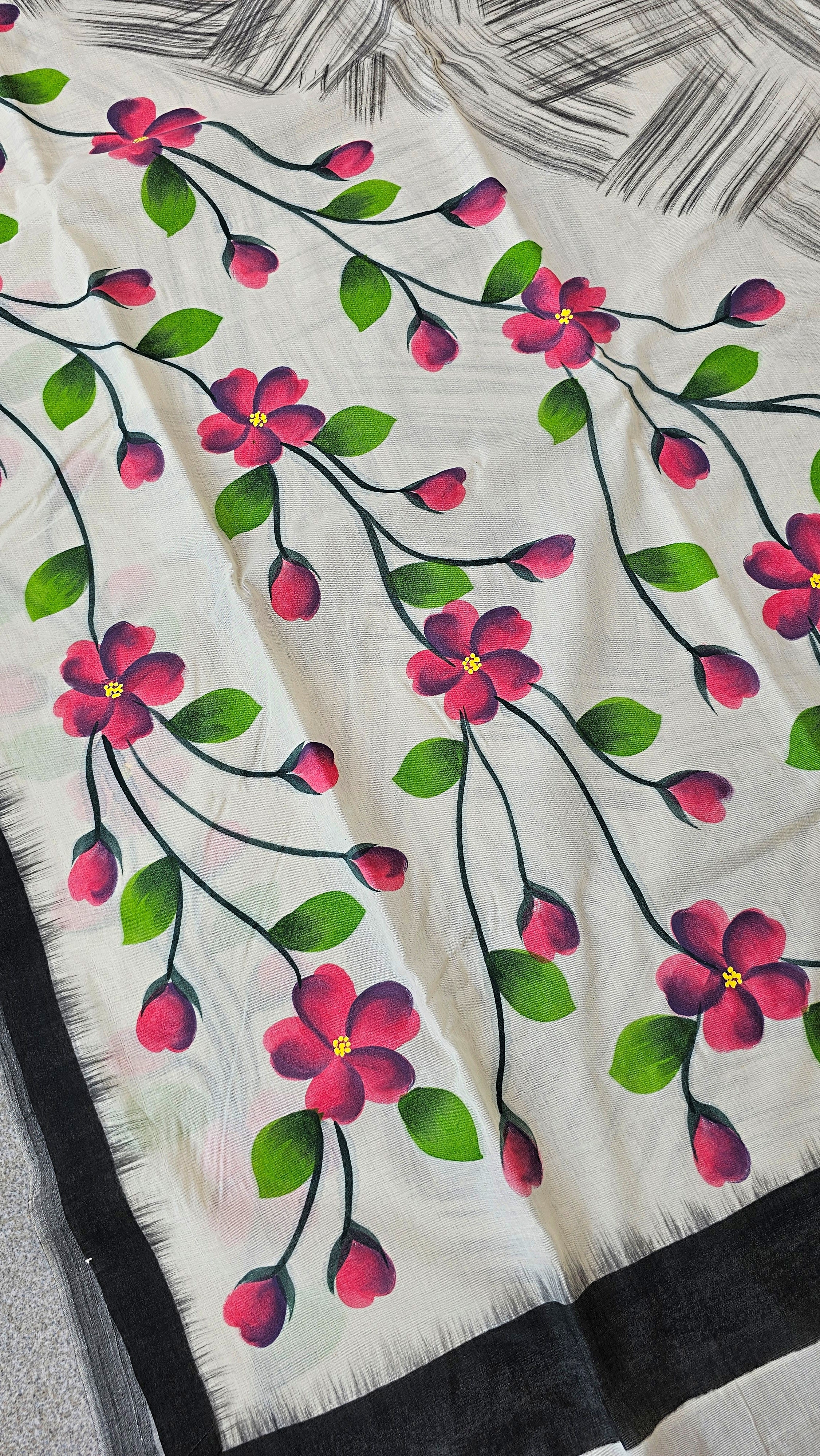 Dhumini - Handpainted - Pure Cotton Saree