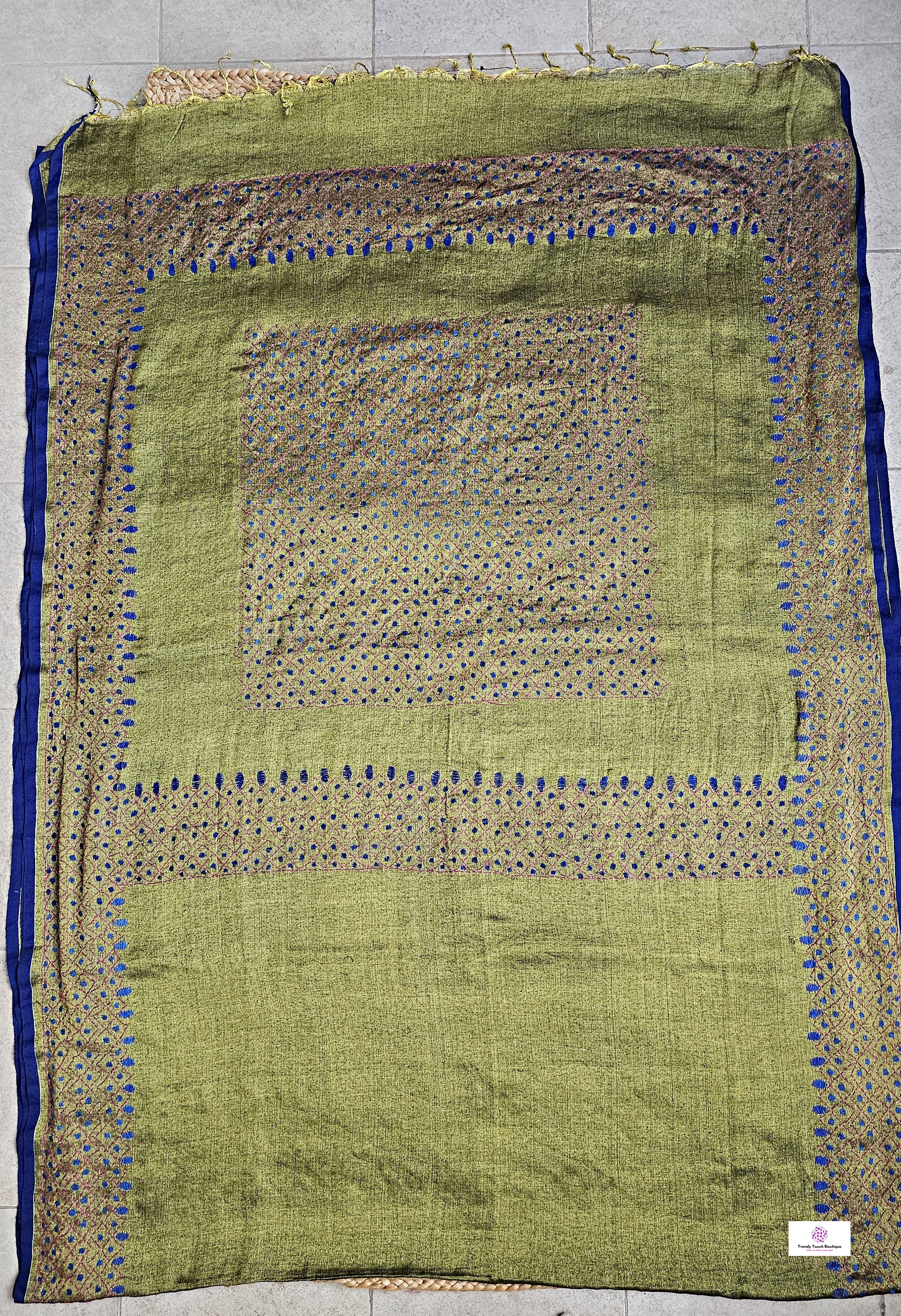 Smile - Kantha Work - Designer Tissue Cotton