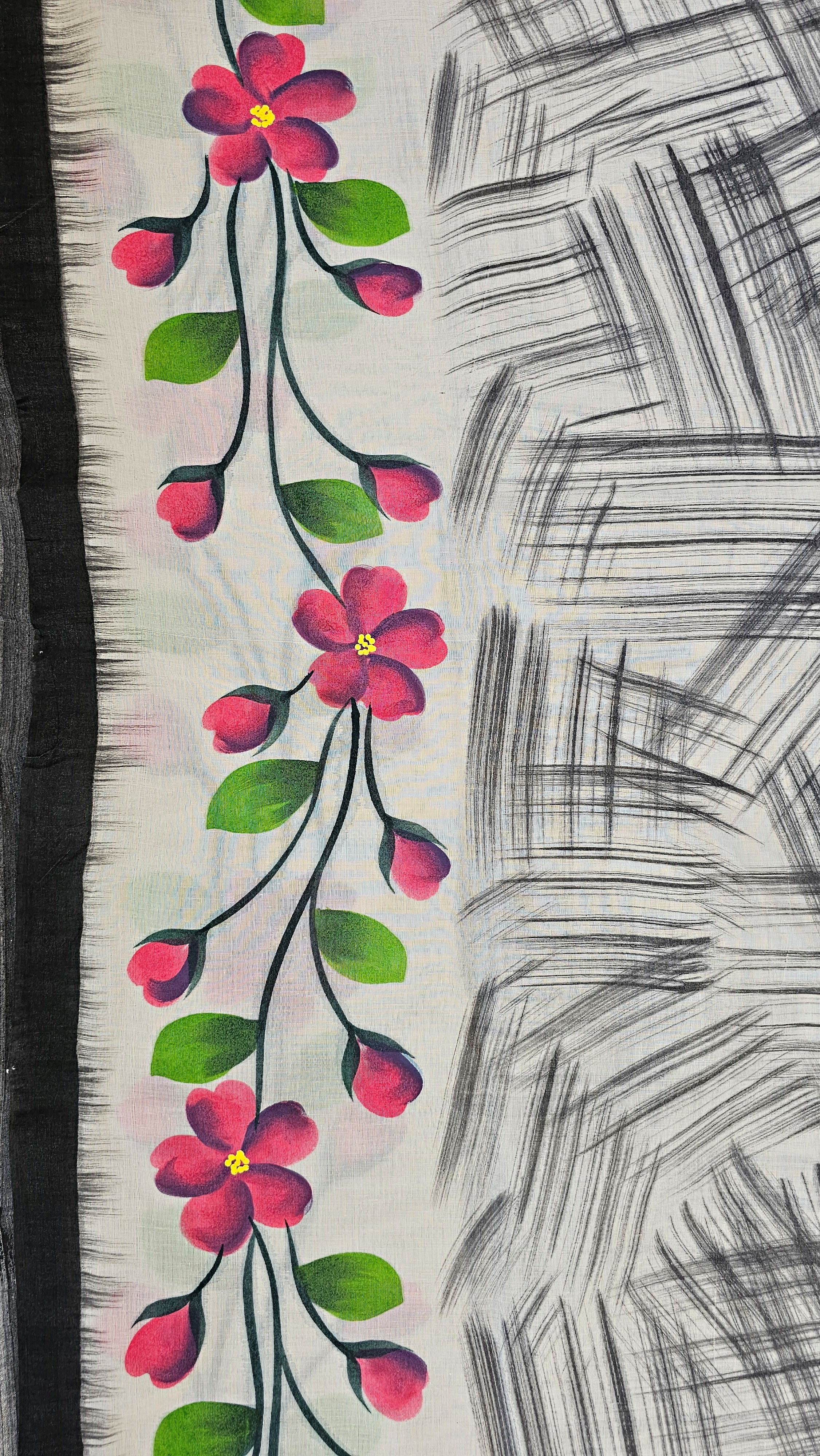 Dhumini - Handpainted - Pure Cotton Saree
