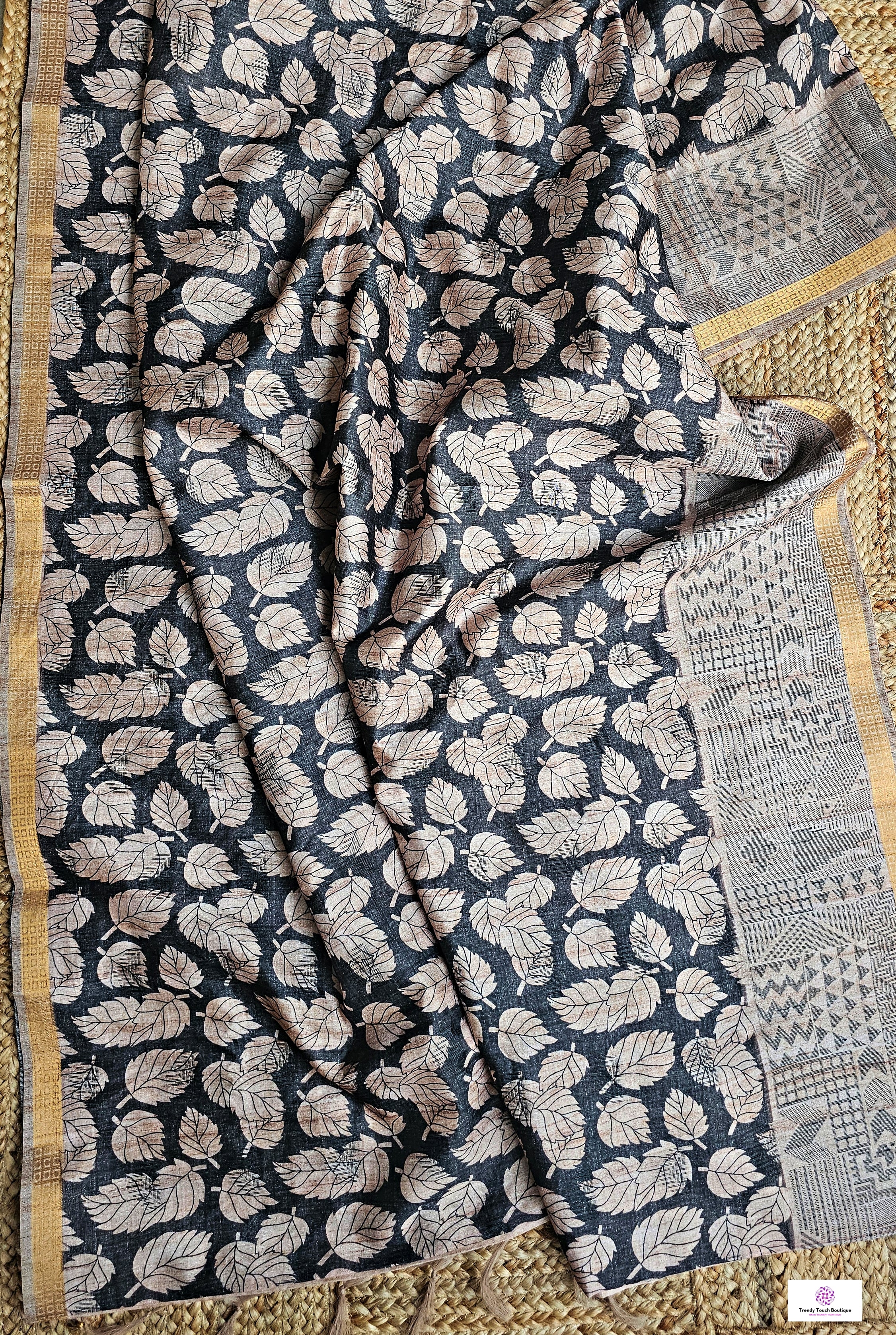 Leafy Affair - Semi Tussar Silk Saree