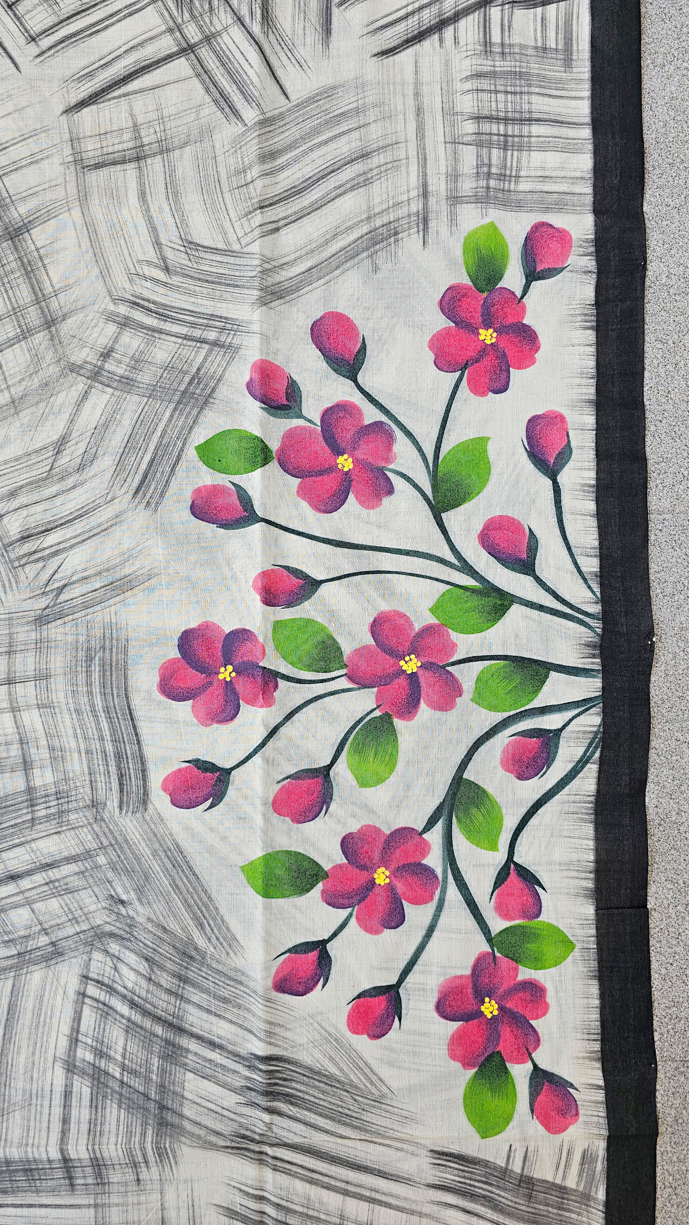 Dhumini - Handpainted - Pure Cotton Saree