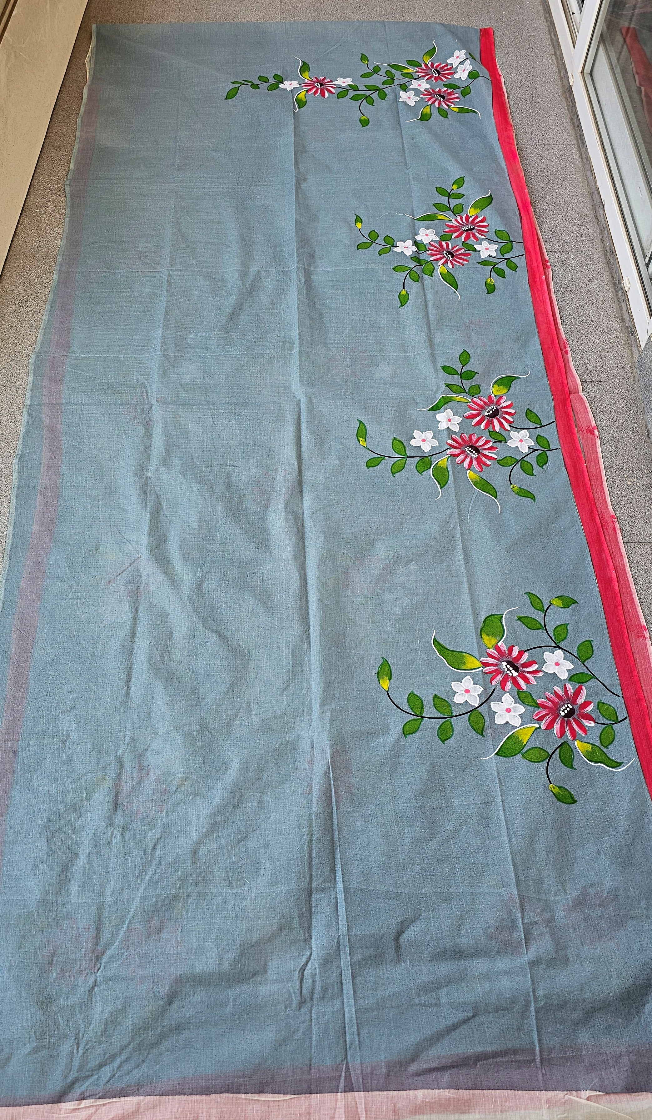 Daisy - Handpainted - Pure Cotton Saree