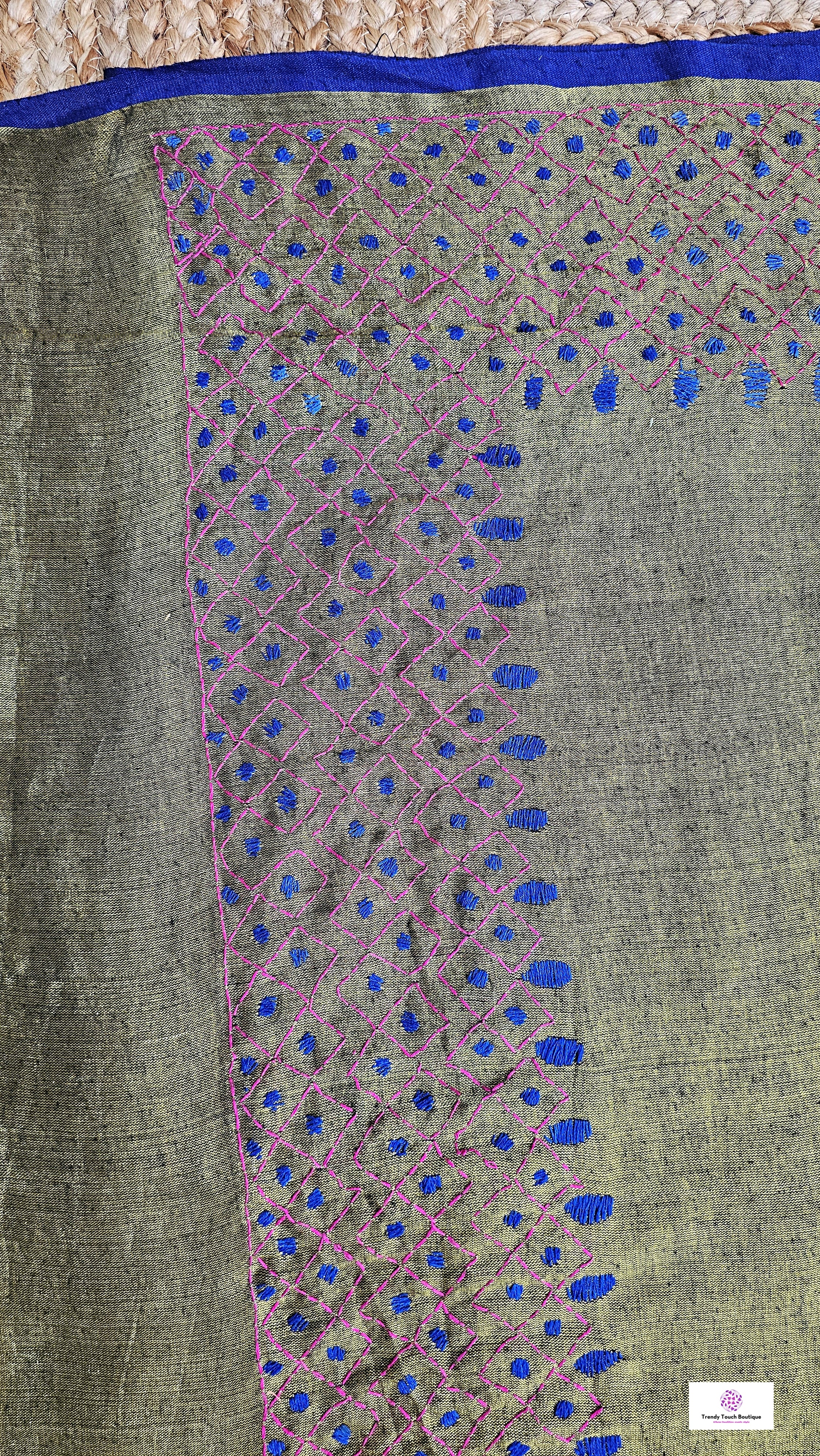 Smile - Kantha Work - Designer Tissue Cotton