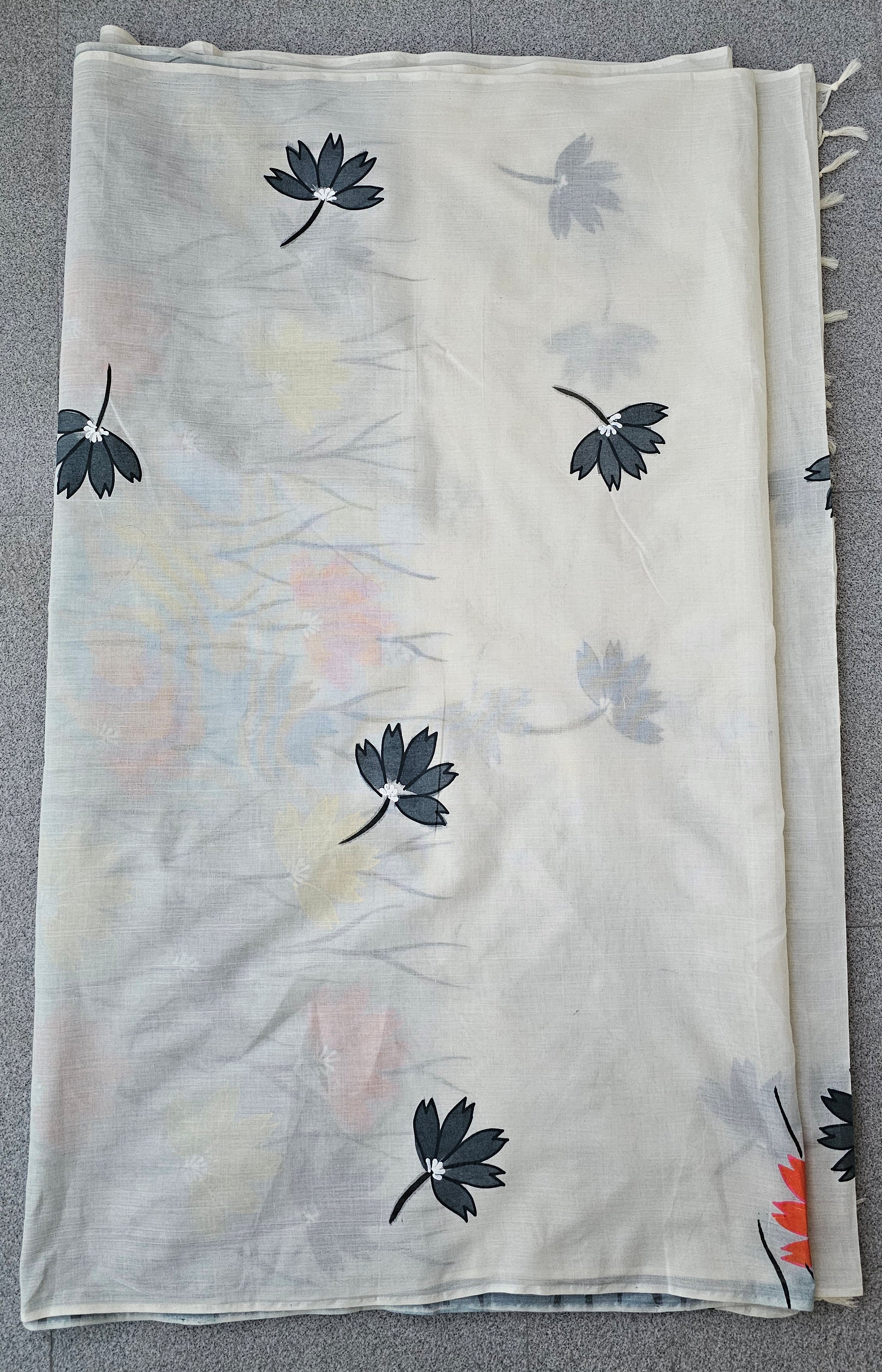 Isha - Handpainted - Pure Cotton Saree