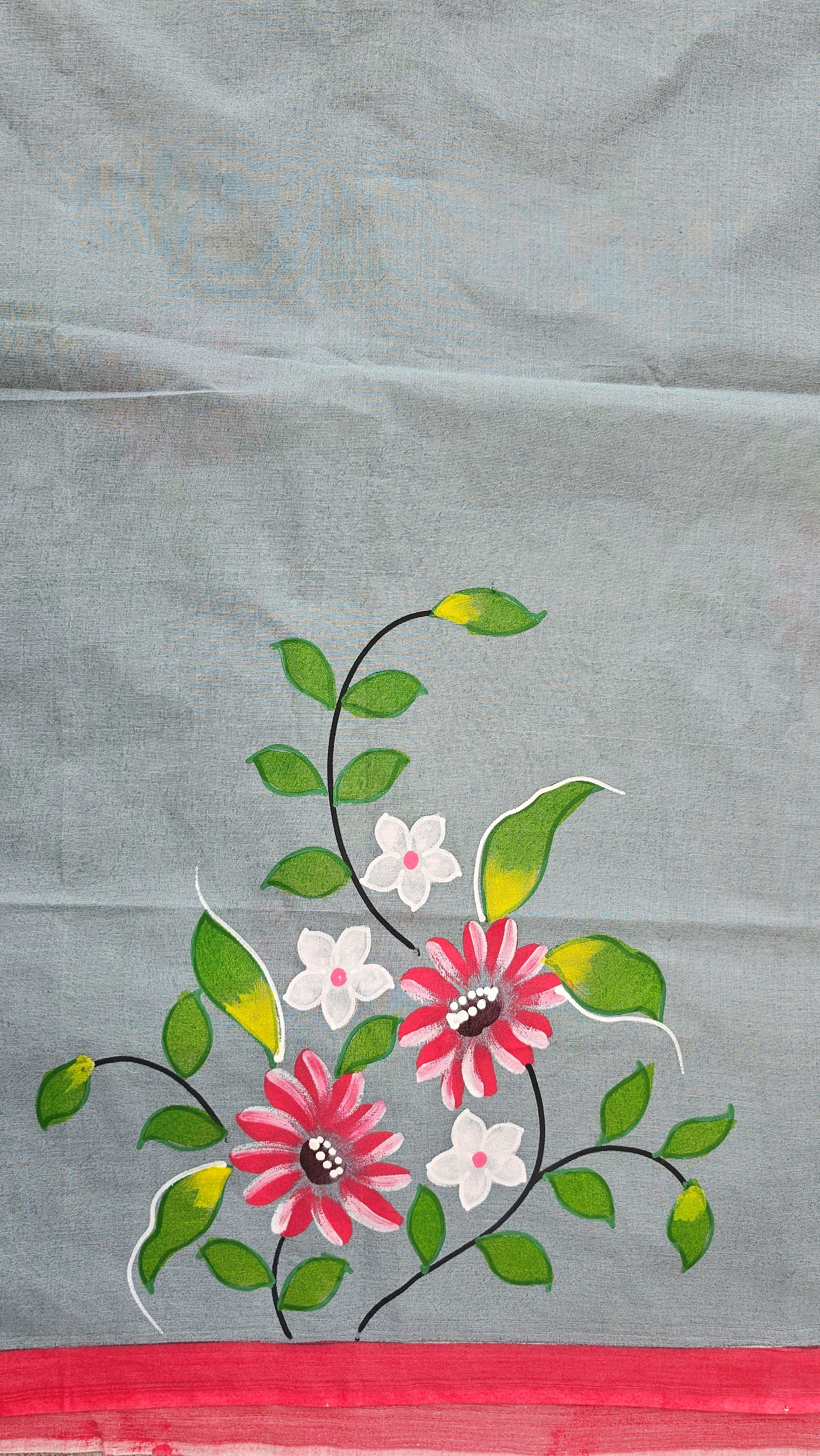 Daisy - Handpainted - Pure Cotton Saree
