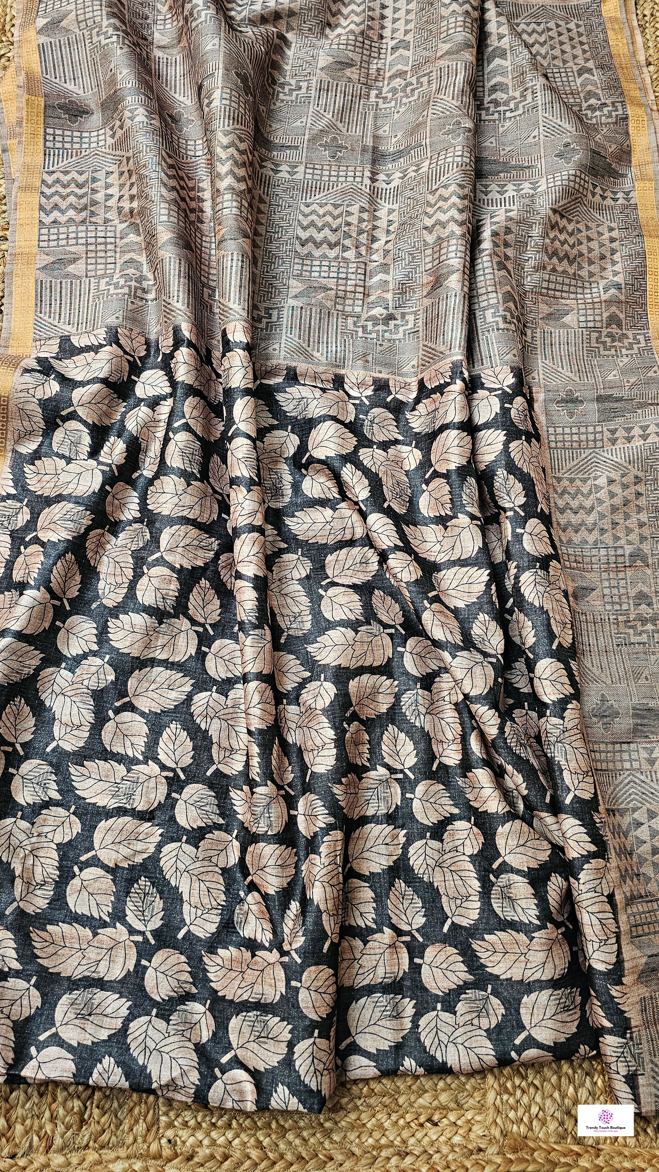 Leafy Affair - Semi Tussar Silk Saree