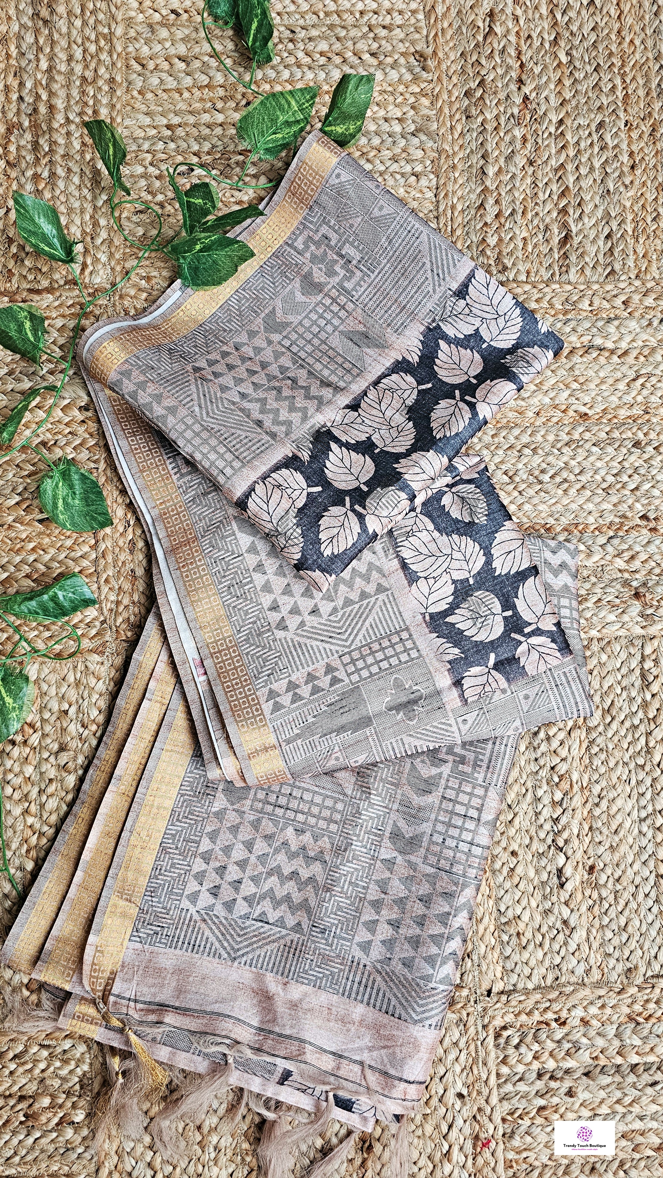 Leafy Affair - Semi Tussar Silk Saree