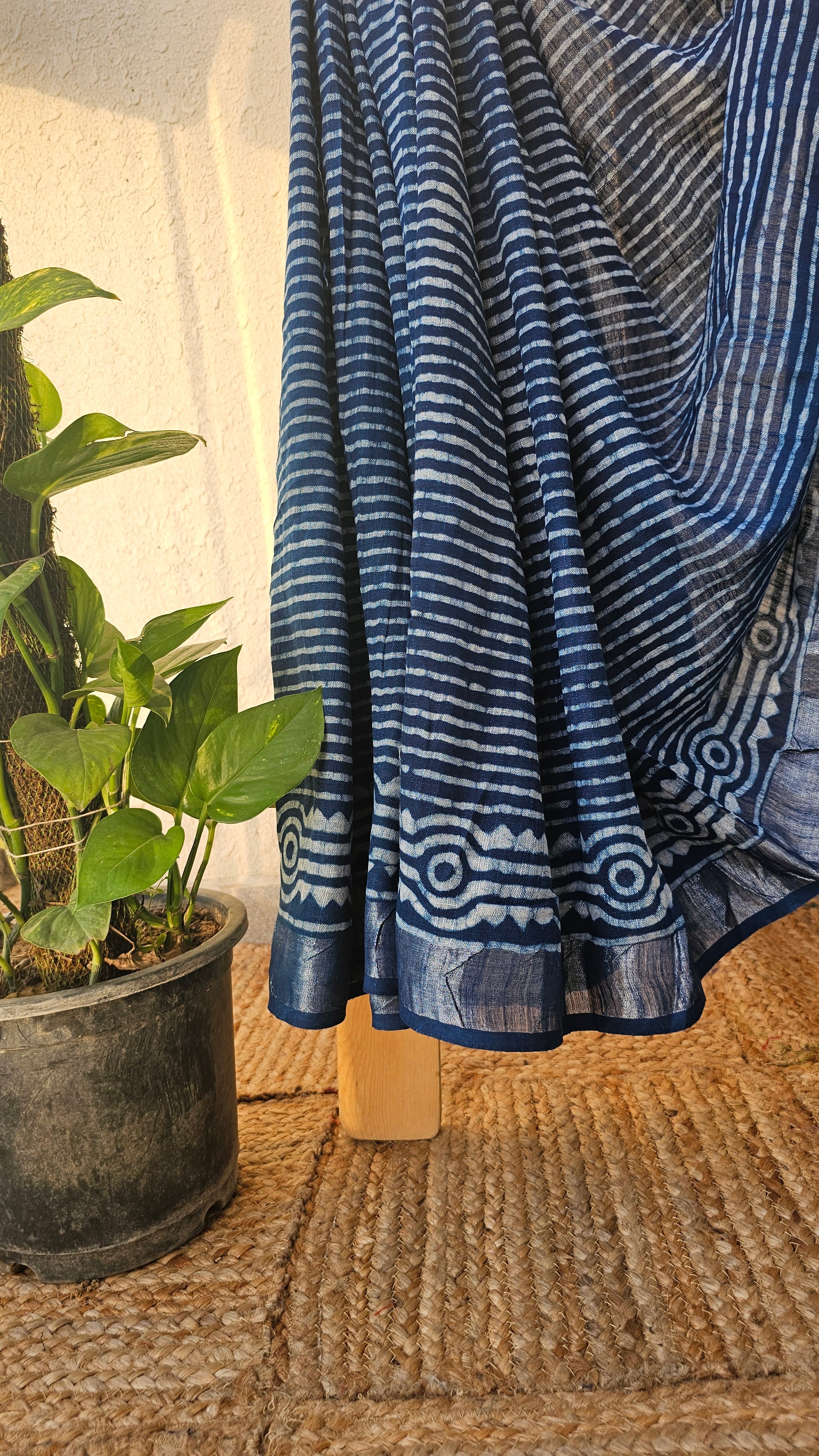Stripe - Handblock Print - Linen Cotton