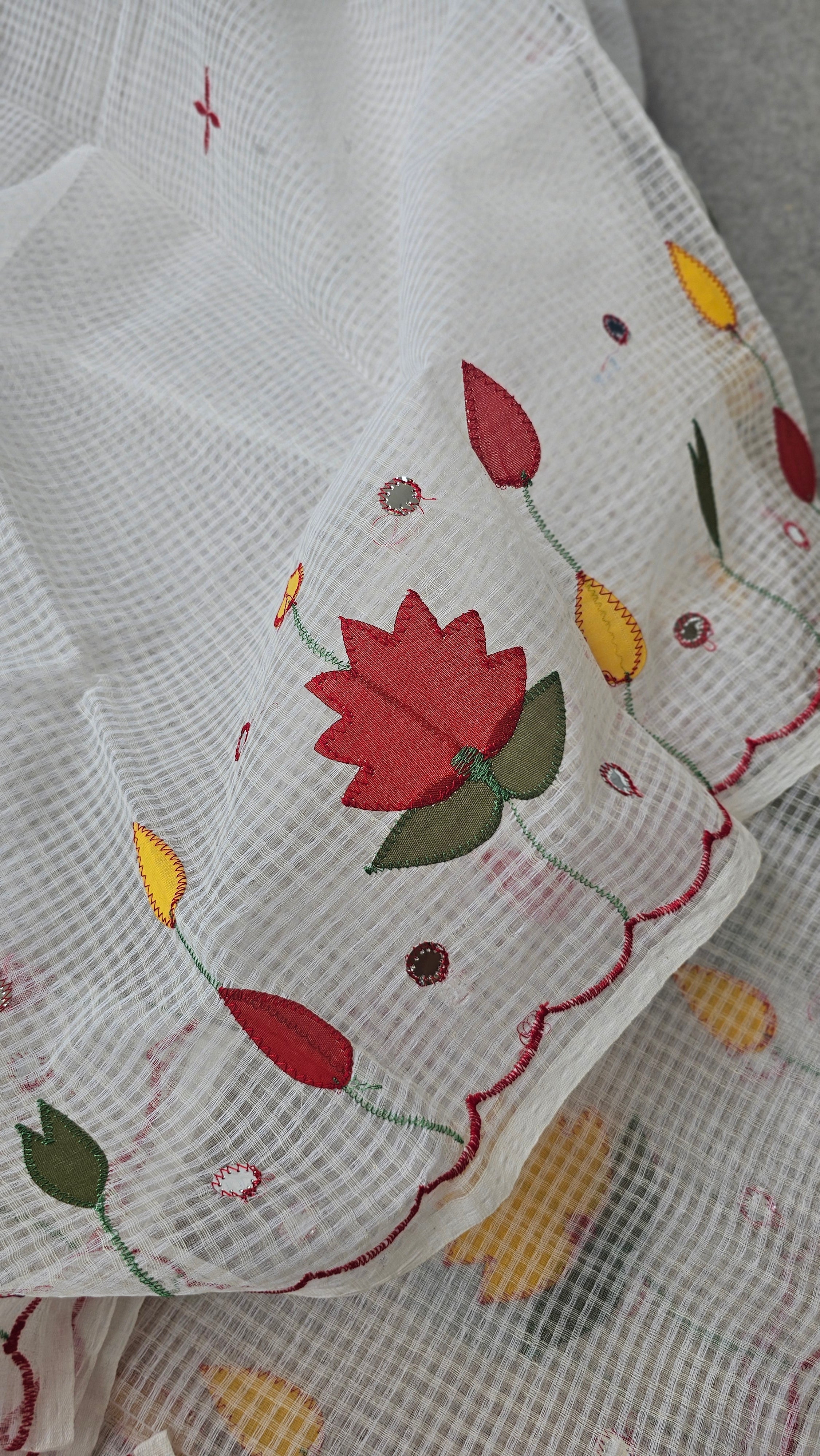 Lotus - Lotus Applique - Resham Kota Cotton Saree