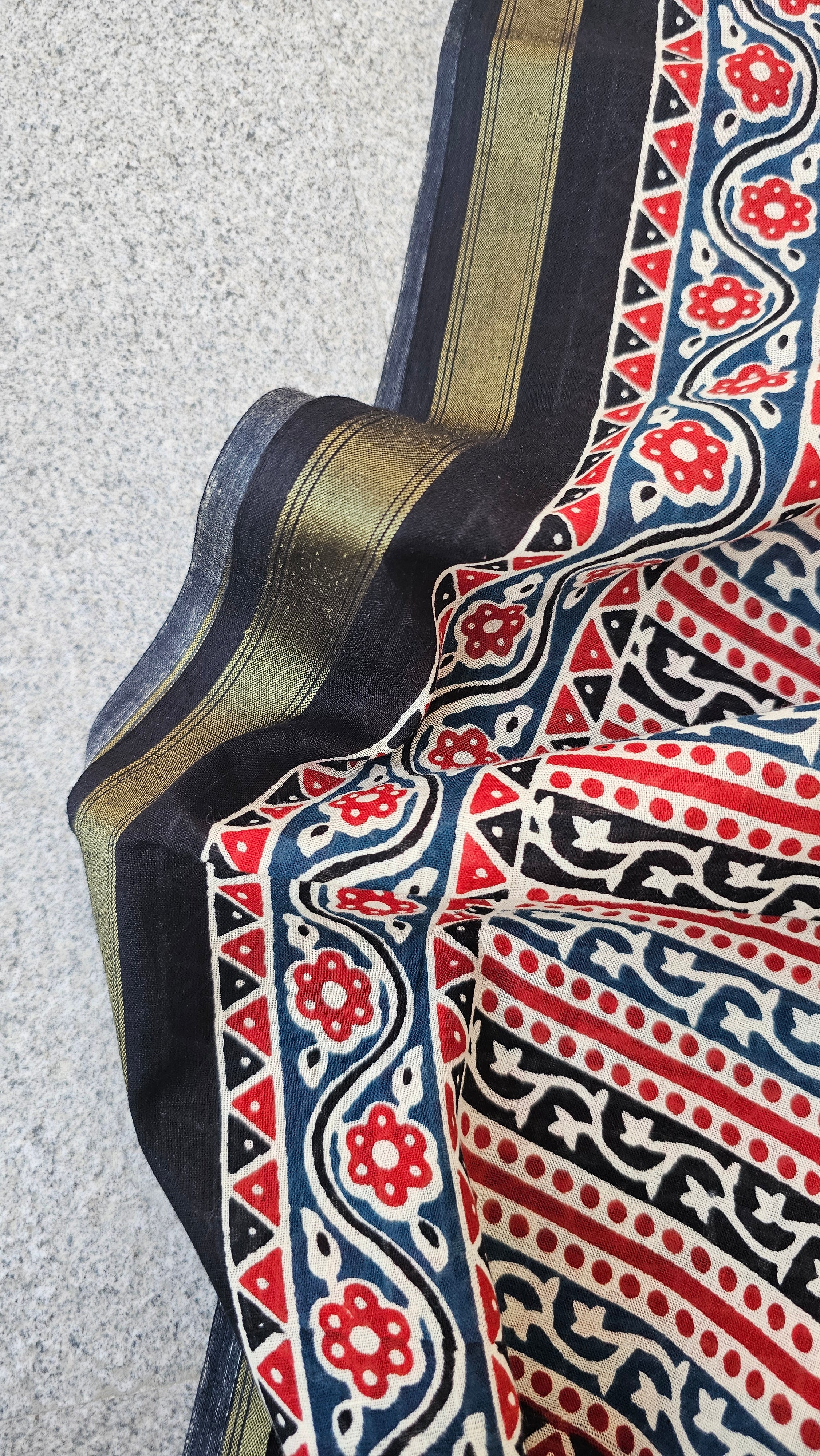 Sagar - Handblock Print - Chanderi Cotton
