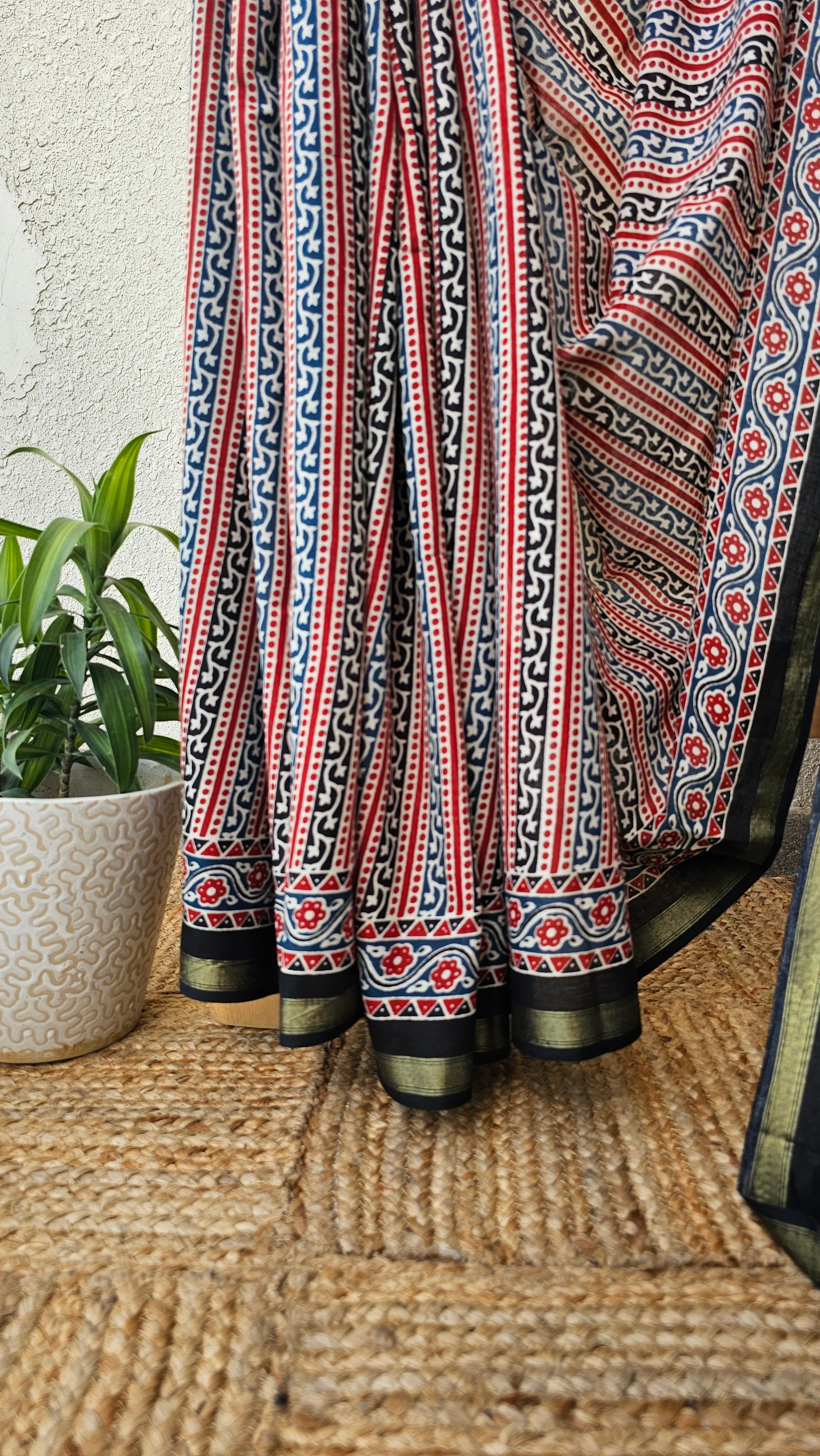 Sagar - Handblock Print - Chanderi Cotton