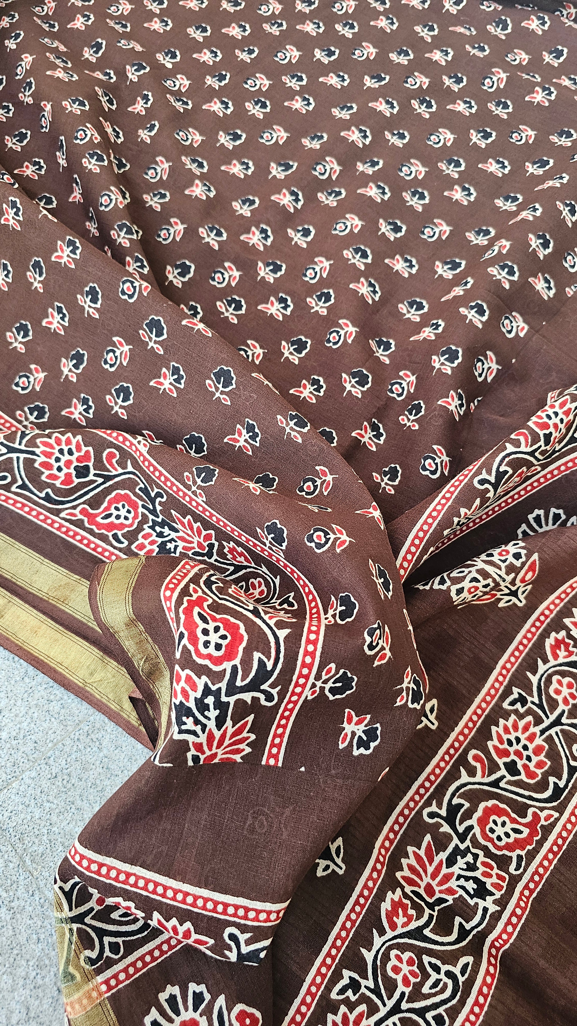 Brownie - Handblock Print - Chanderi Cotton