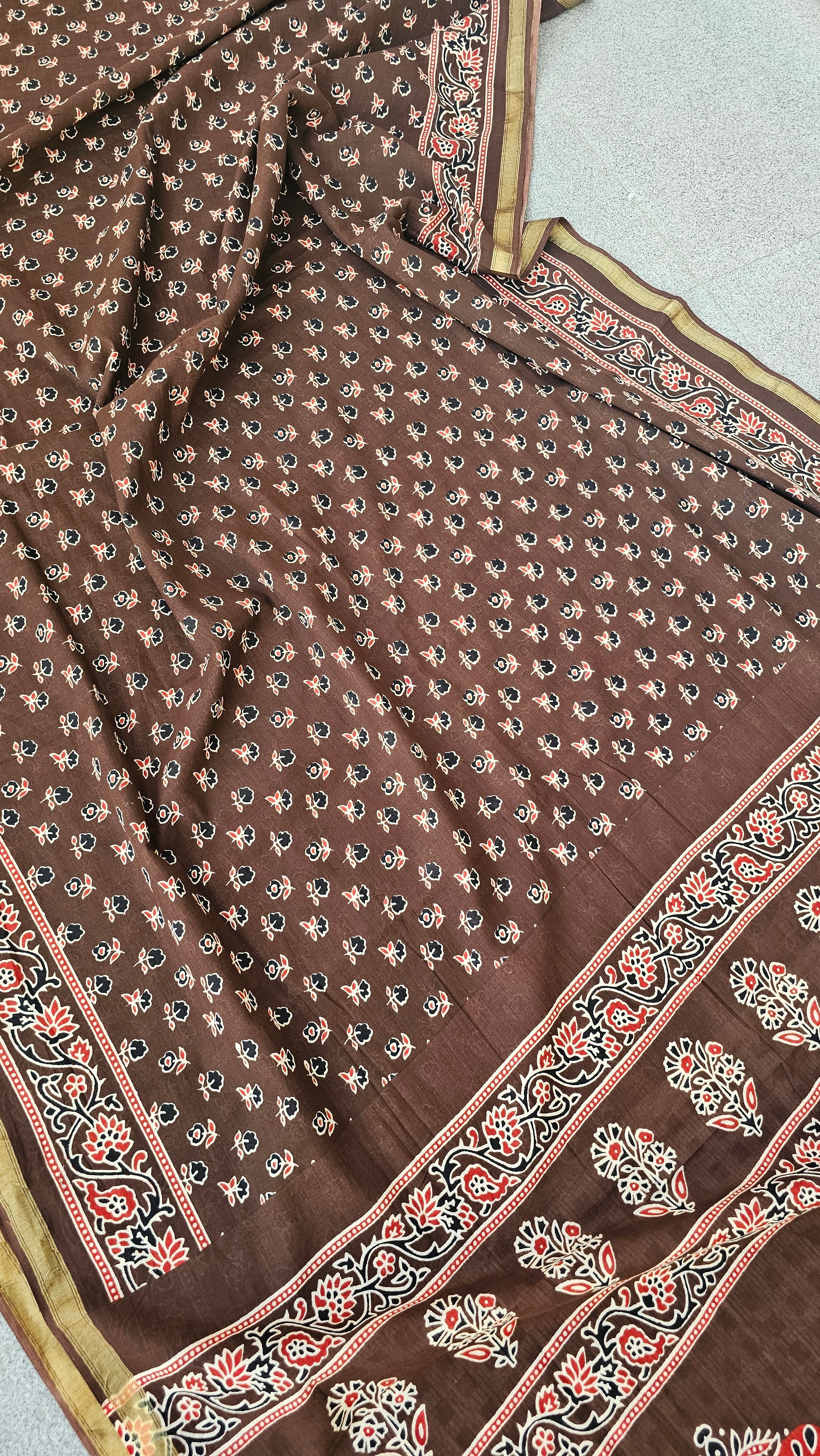 Brownie - Handblock Print - Chanderi Cotton