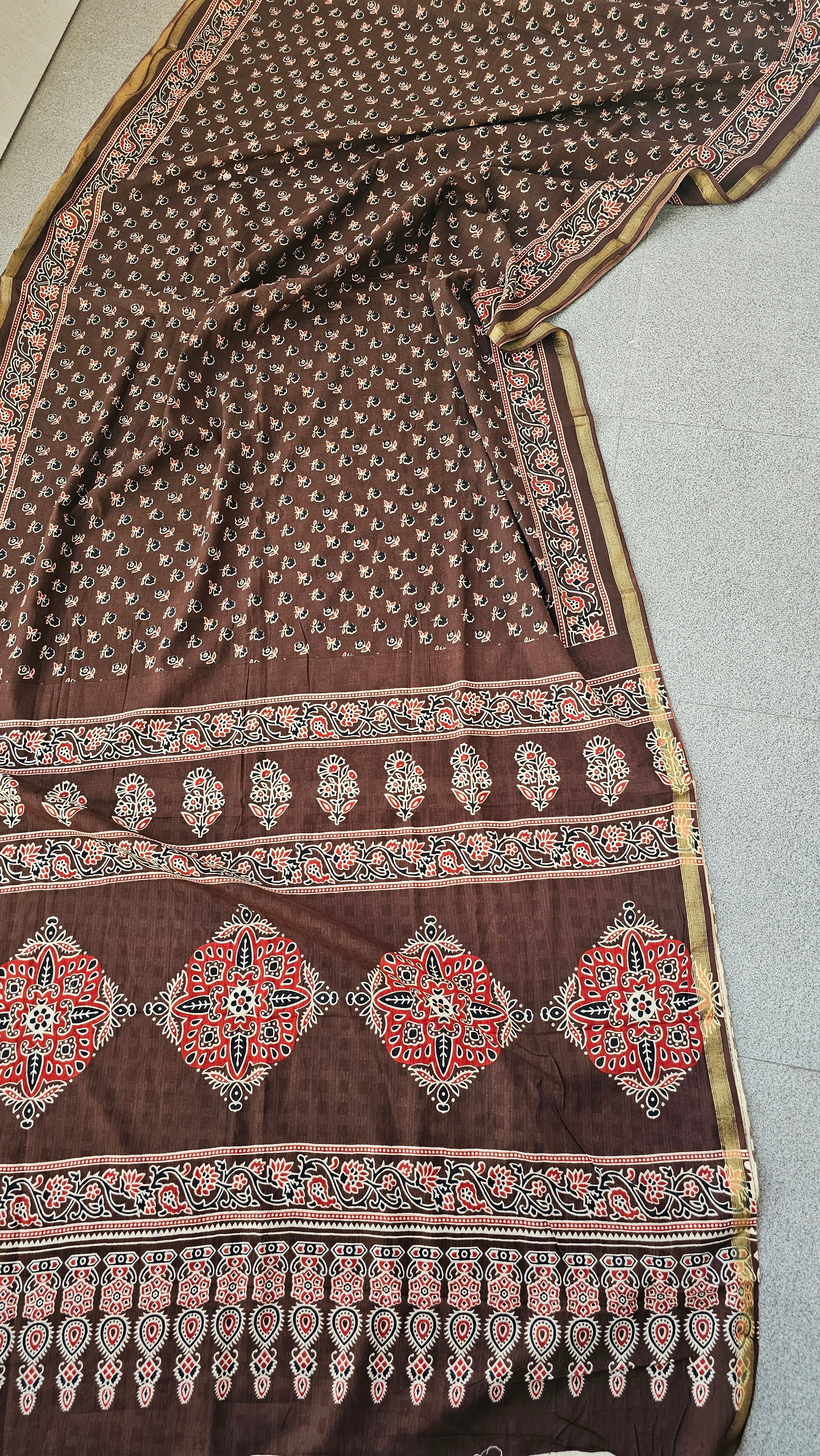 Brownie - Handblock Print - Chanderi Cotton