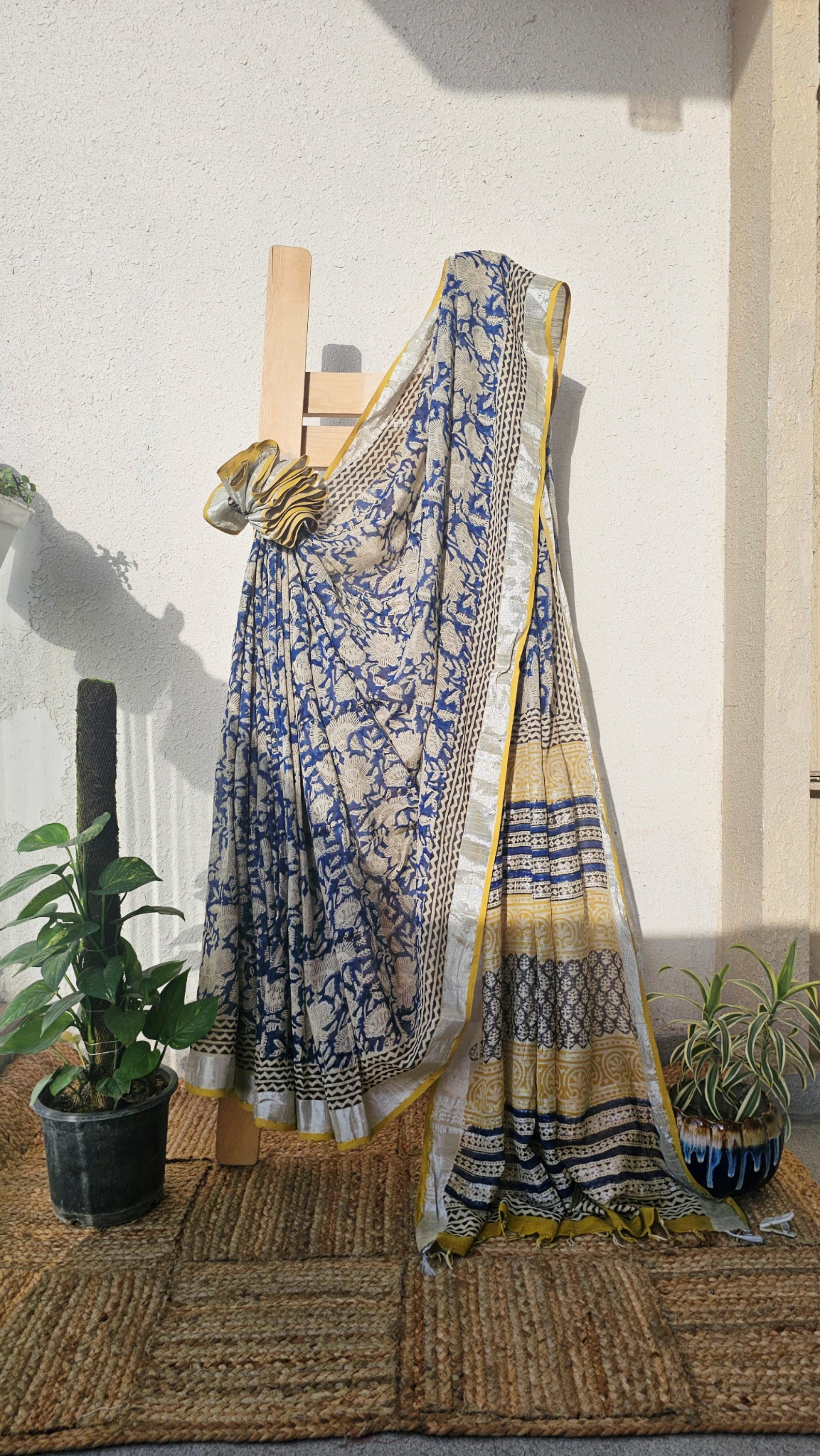 Lagoon - Handblock Print - Linen Cotton