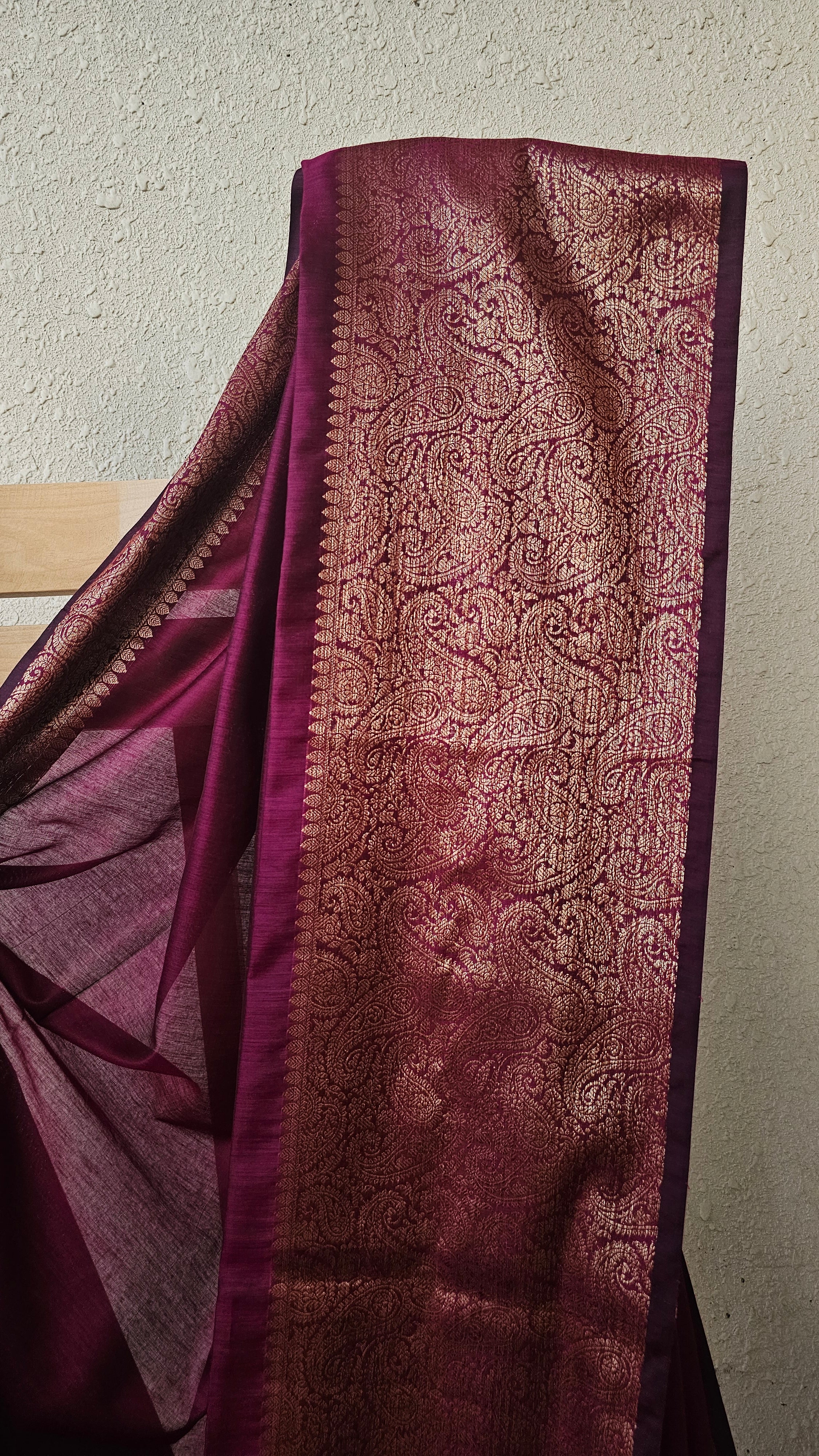 Beetroot – Copper Zari & Magenta - Katan Silk Saree