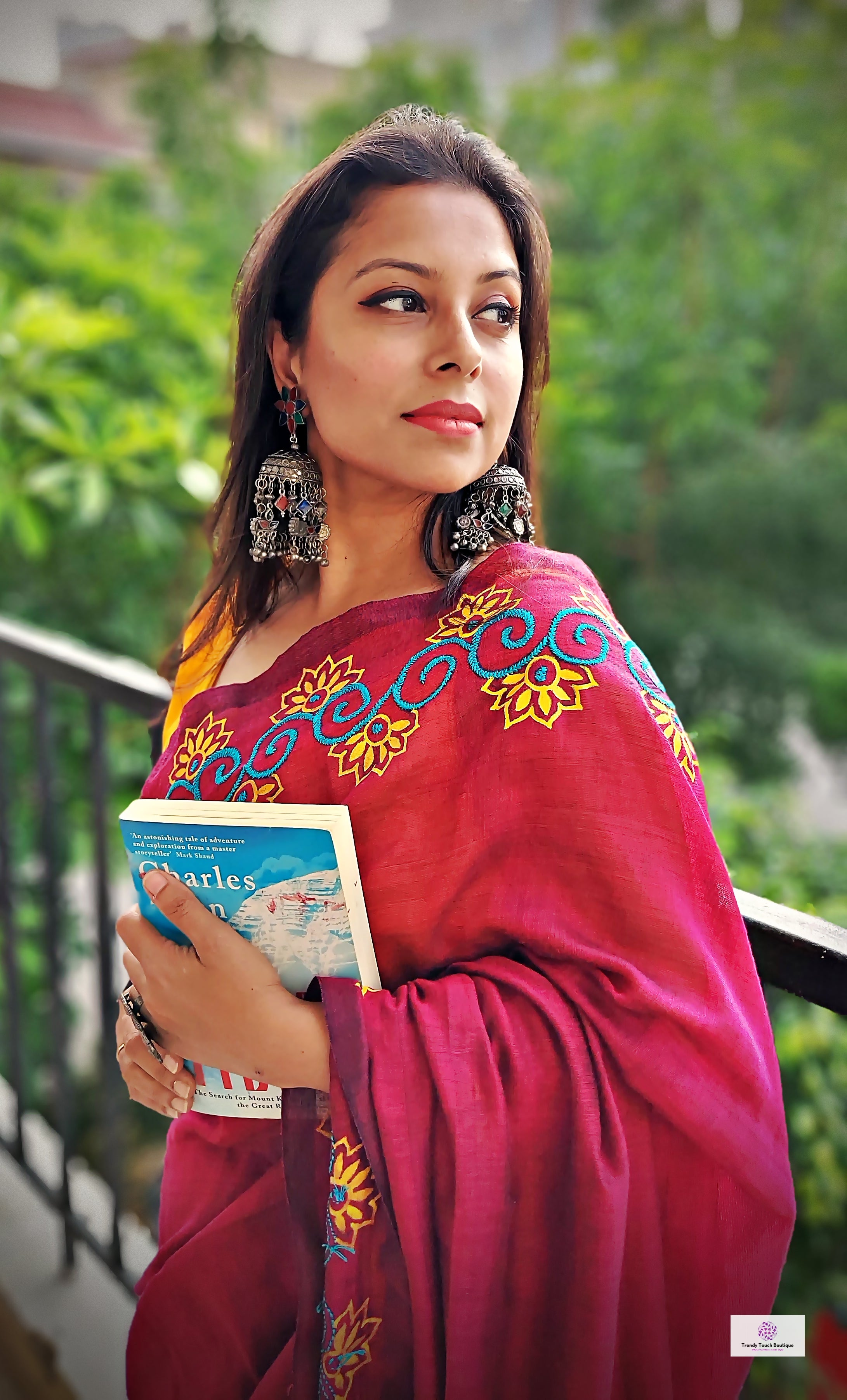 MULBERRY MODE - HANDPAINTED & EMBROIDERED - COTTON HANDLOOM