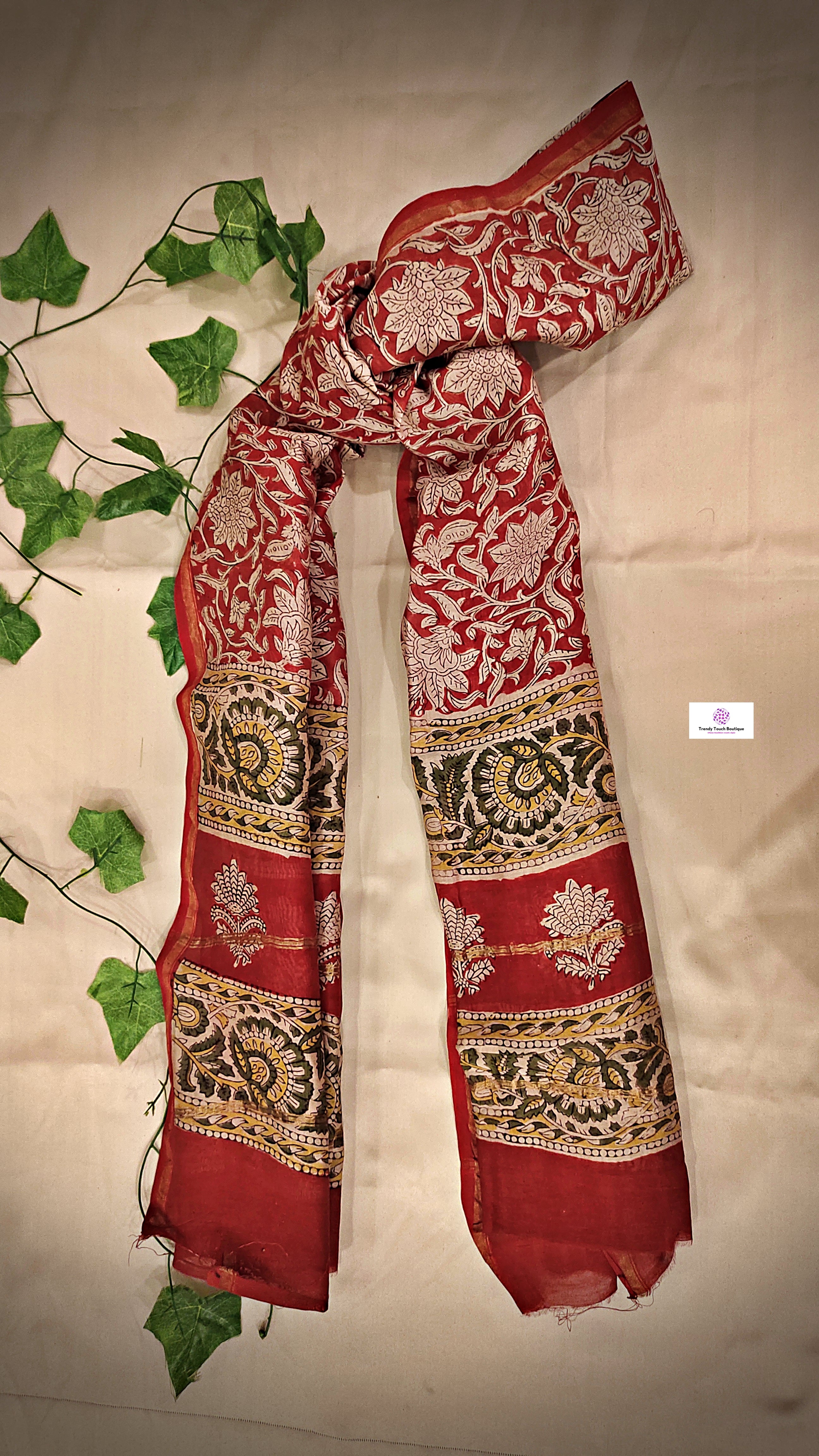 Wild Heart - Hand Block Print - Chanderi Silk Dupatta