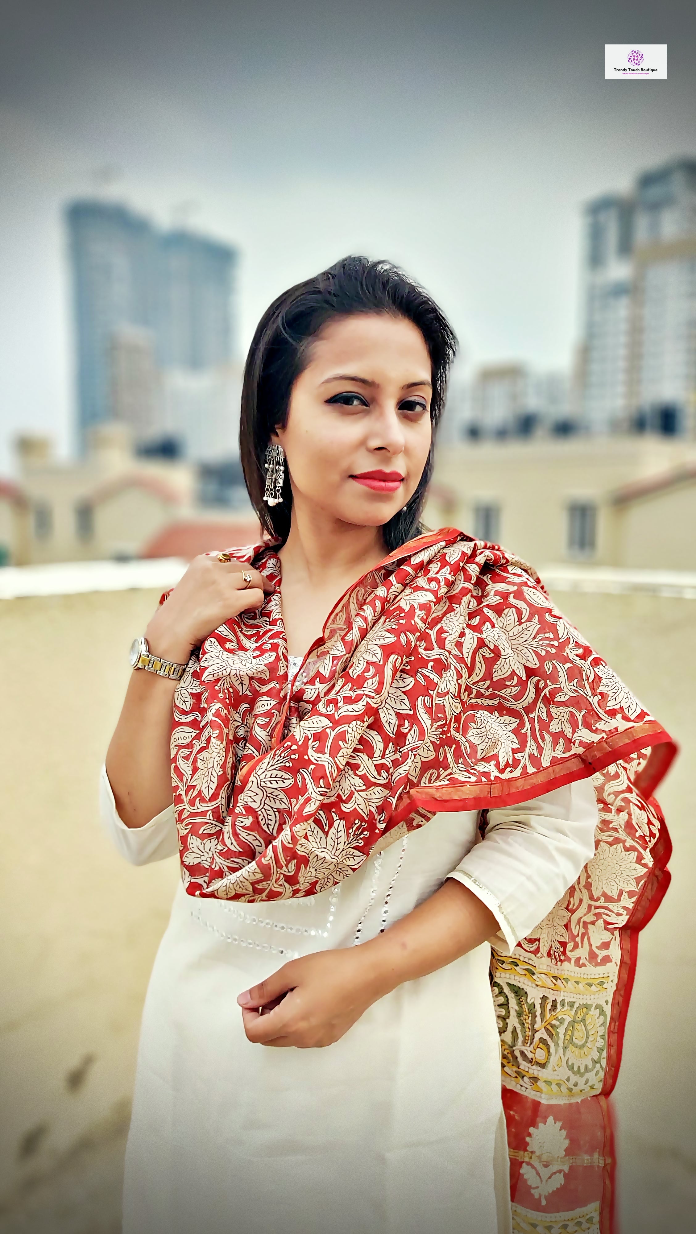 Wild Heart - Hand Block Print - Chanderi Silk Dupatta