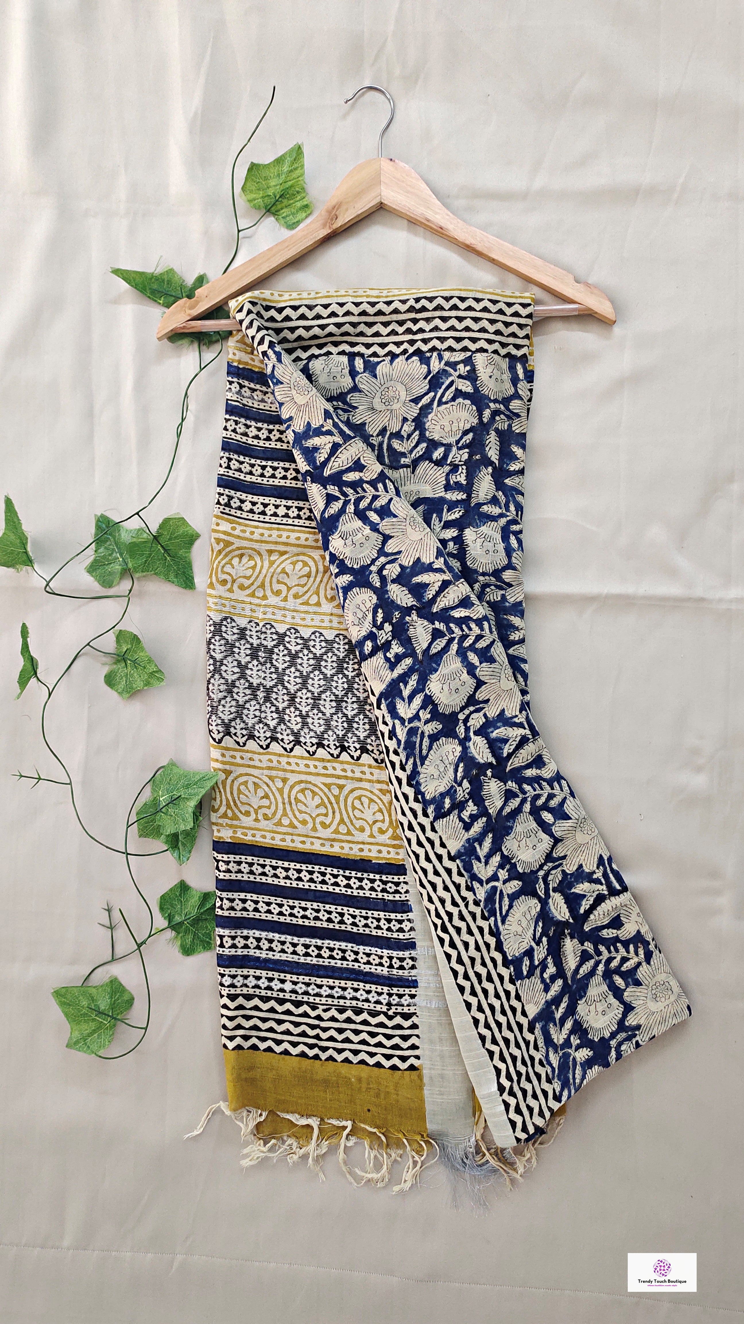  best summer handwoven handloom fabric handblock print organic slub linen saree yellow blue color at best price online with blouse piece for office wear or everyday styling!