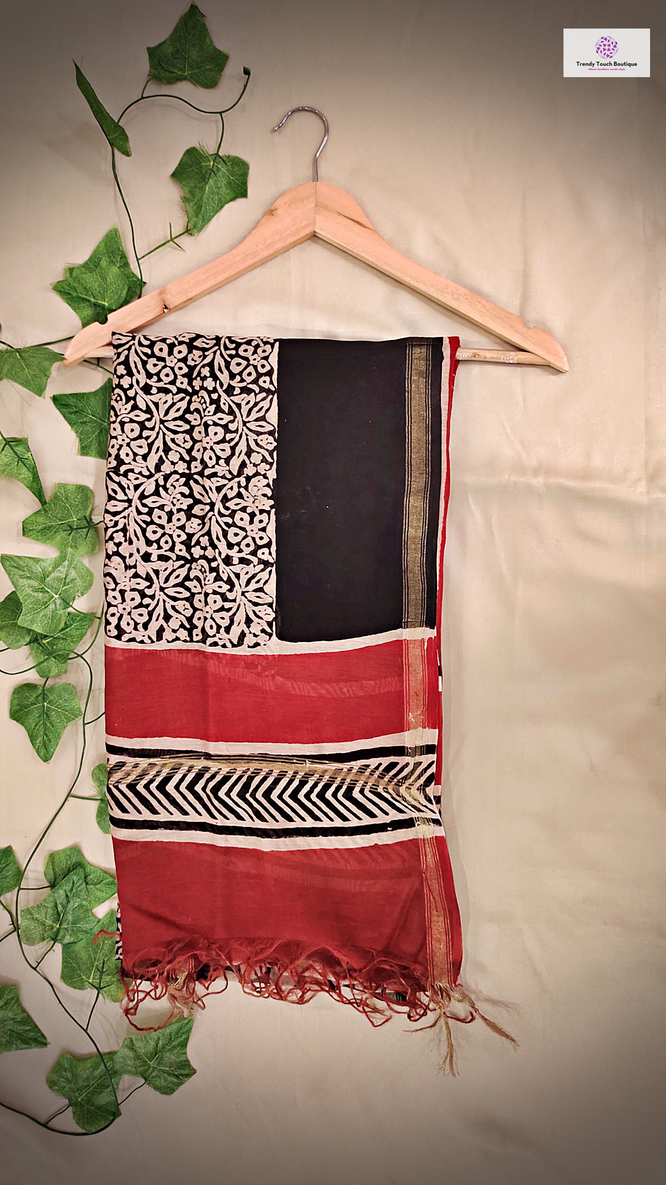 Paradise - Hand Block Print - Chanderi Silk Dupatta