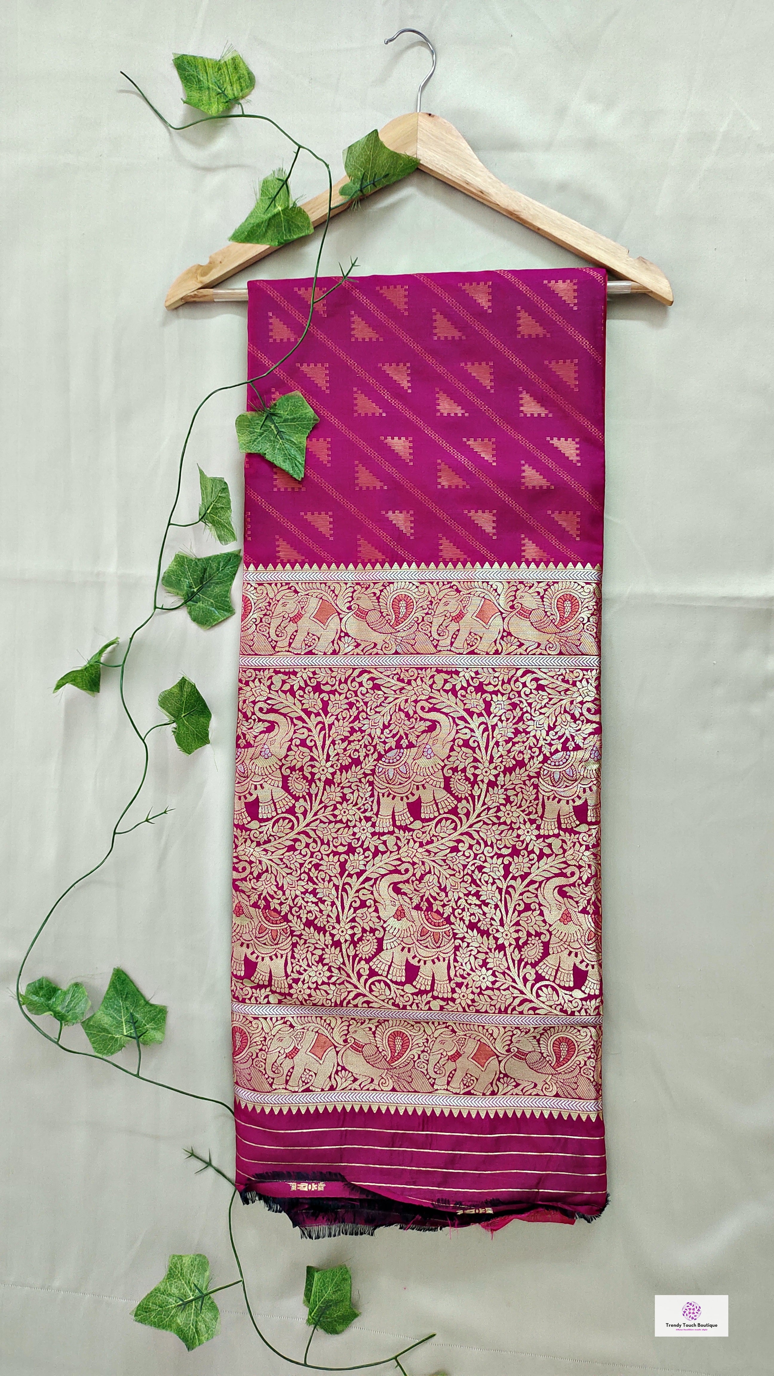 Kanjivaram styled pink copper zari work party wear special occasion saree for wedding function or bridal gift