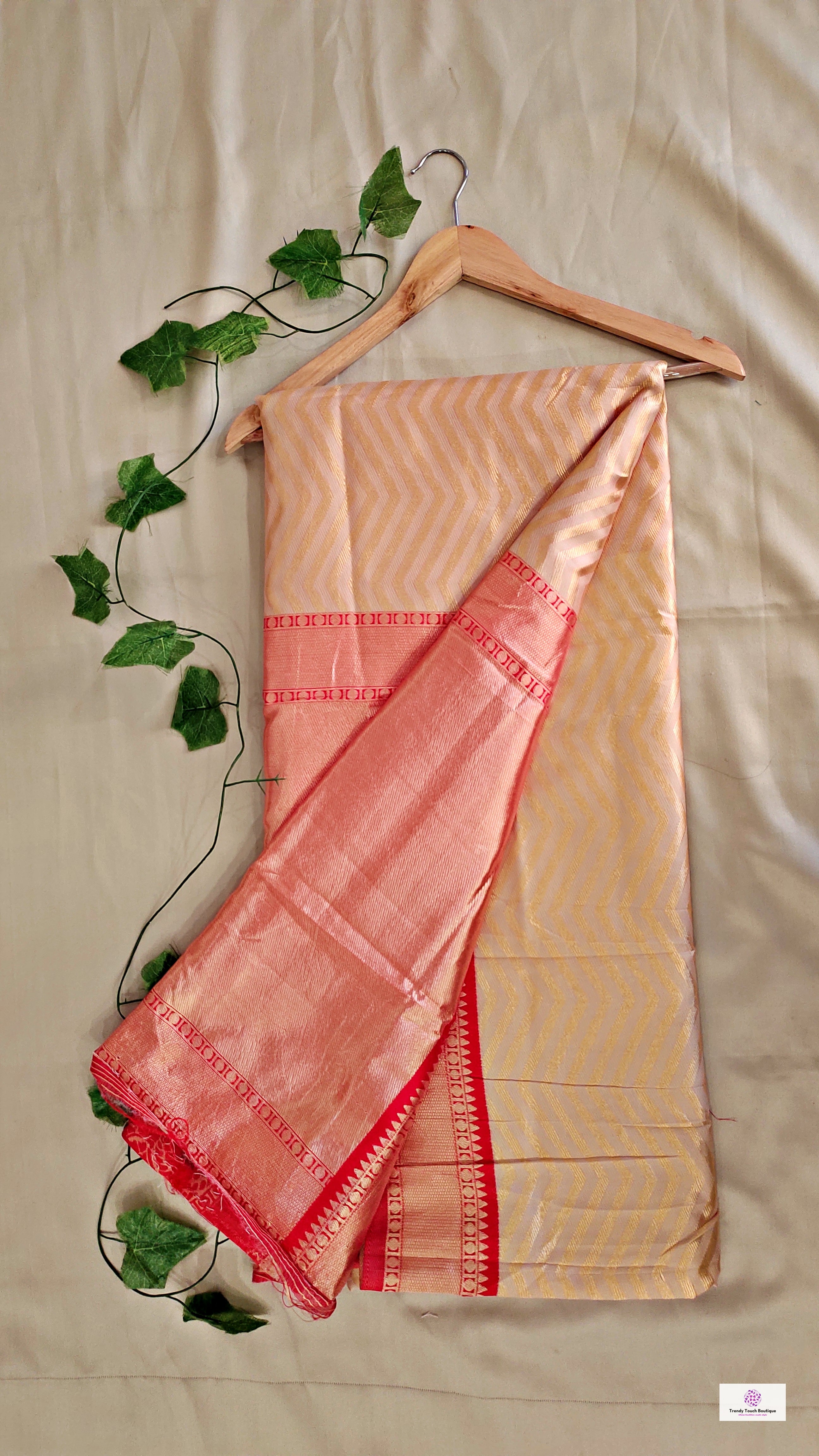 red chandan golden soft silk saree puja and homewarming ceremony wedding functions best price with blouse piece zari work saree