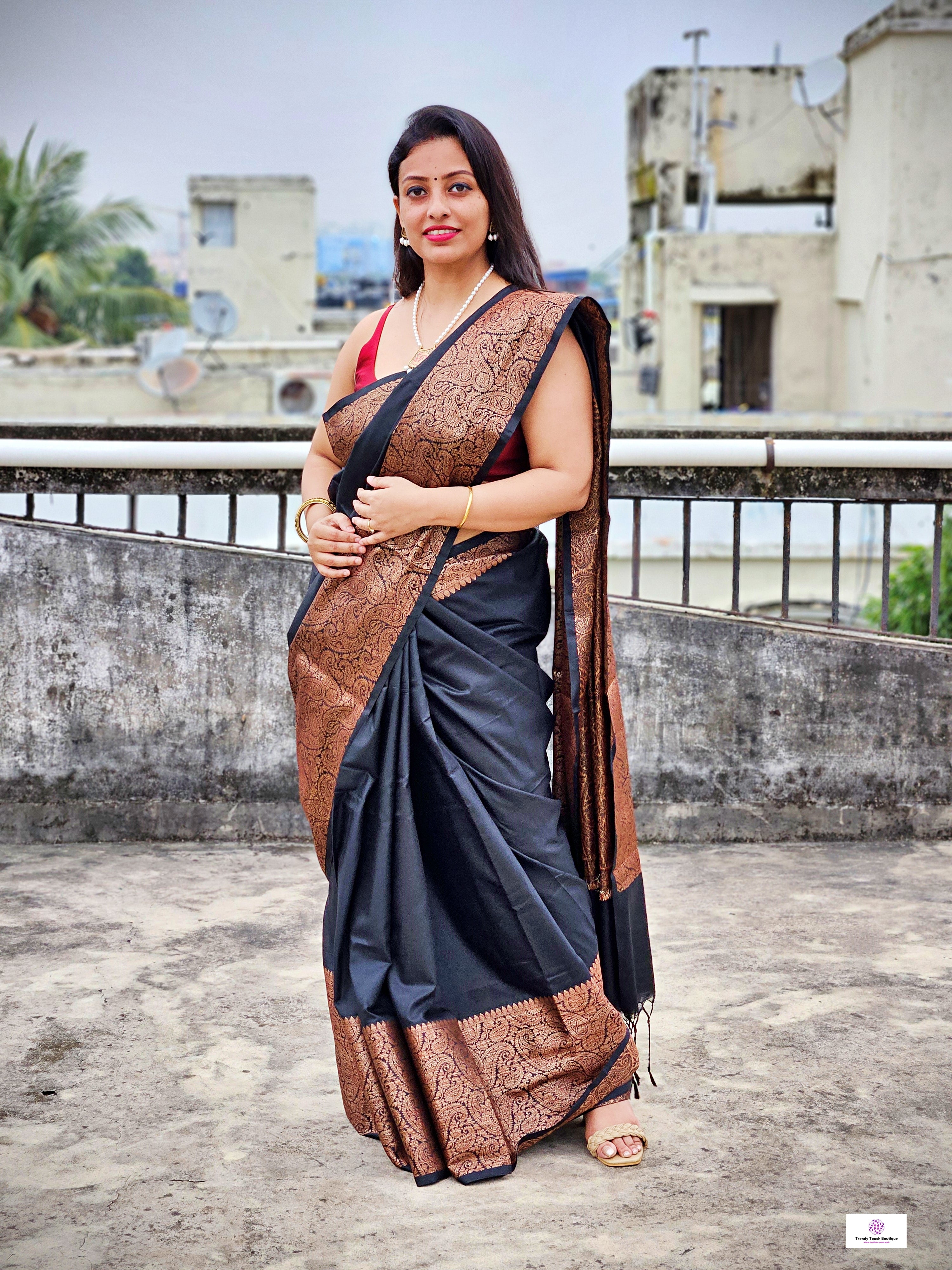 Rajani – Copper Zari Weave - Katan Silk Saree