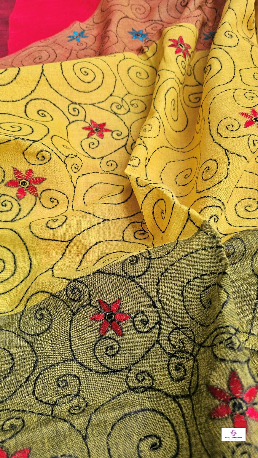 Colorful Soul - Kantha Work - Cotton Saree