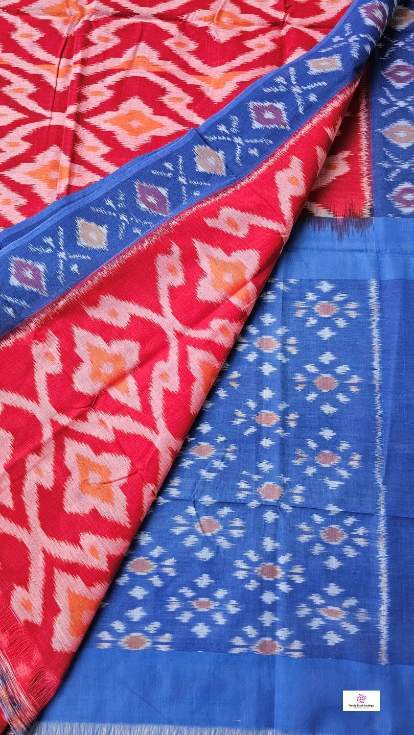 Rosalind - Handloom Pochampally Ikkat - Cotton Saree