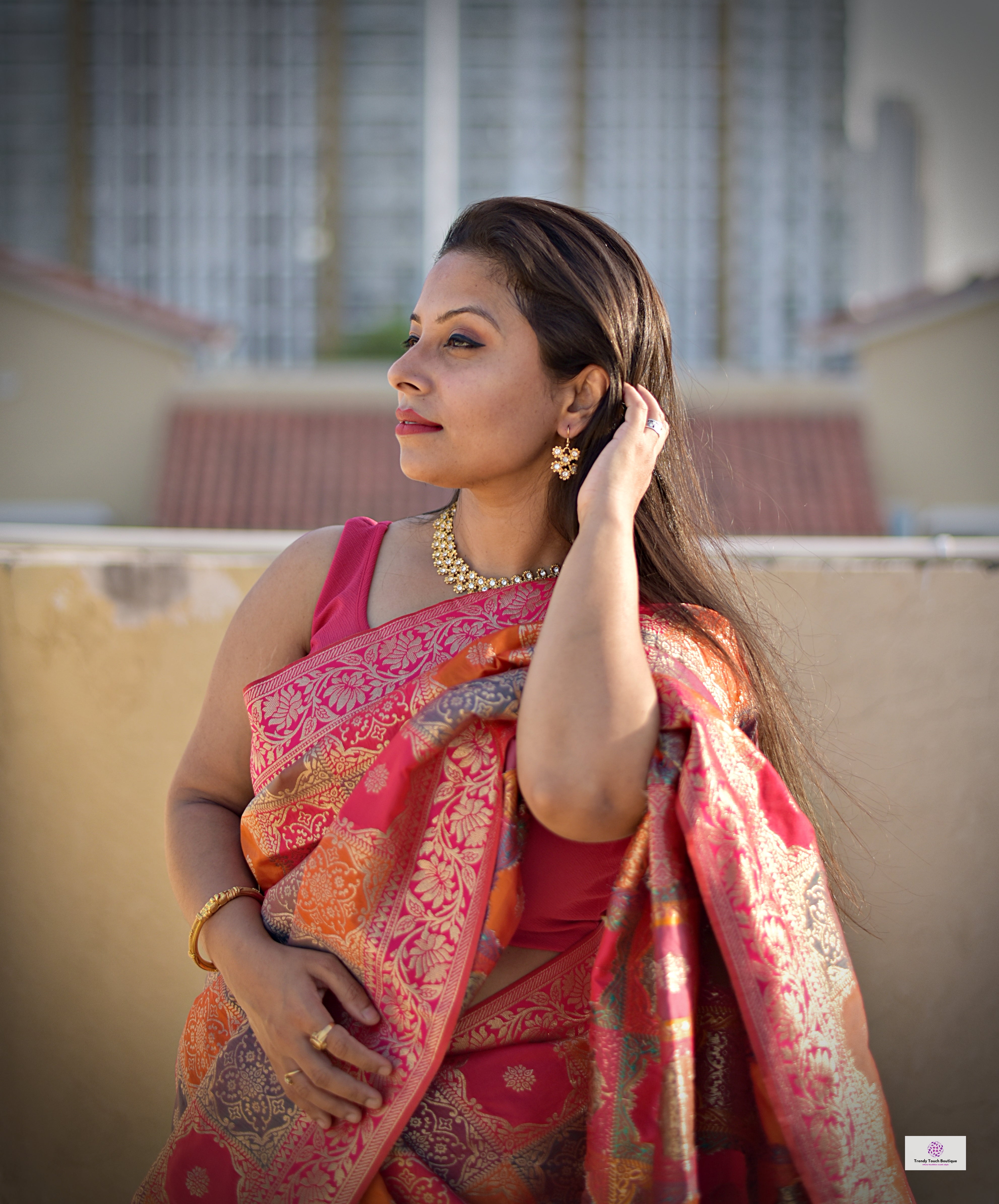 Wedding wear saree pink banarasi silk affordable party wear saree zari work marriage function saree