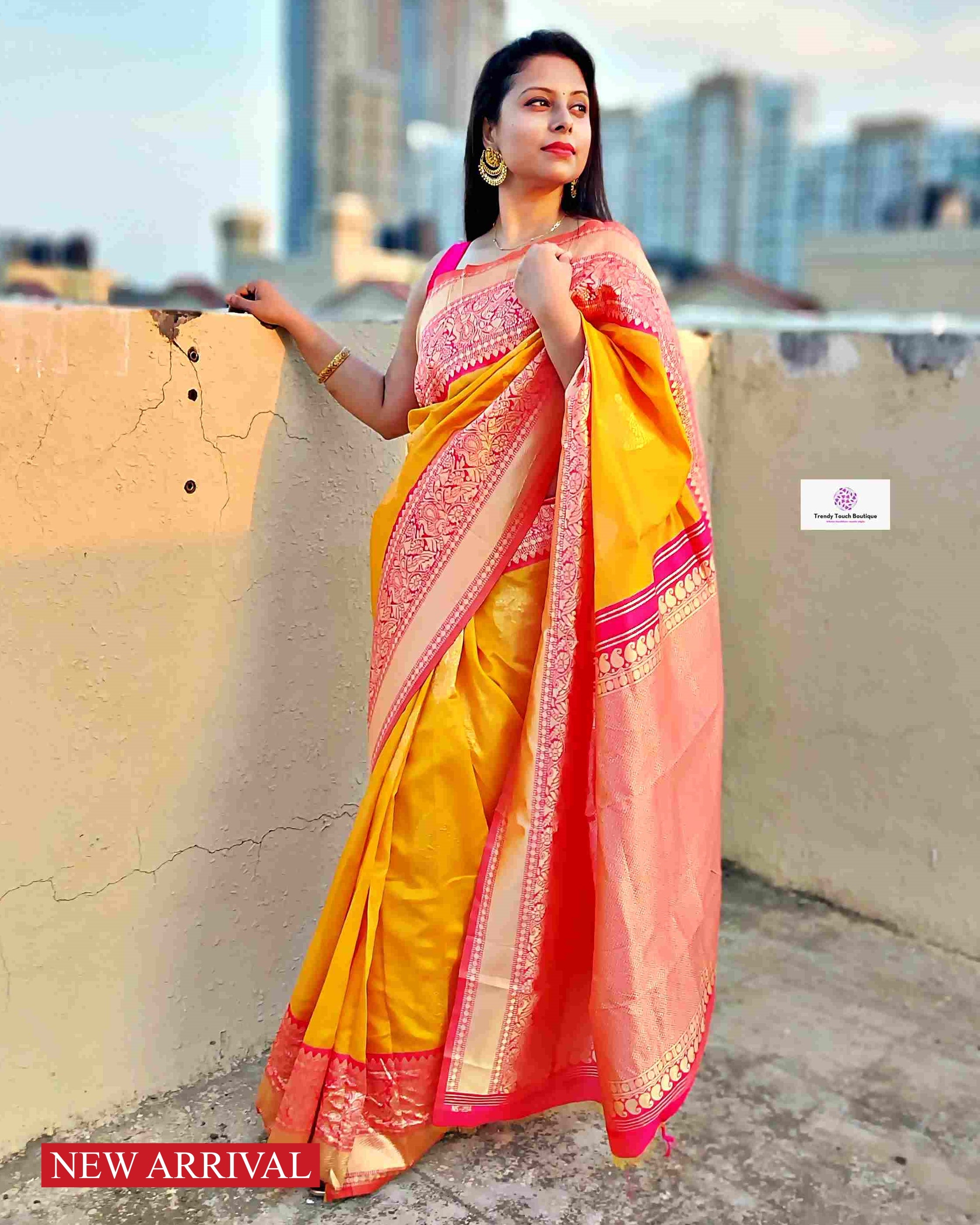 Bodhon - Soft Litchi Silk Saree