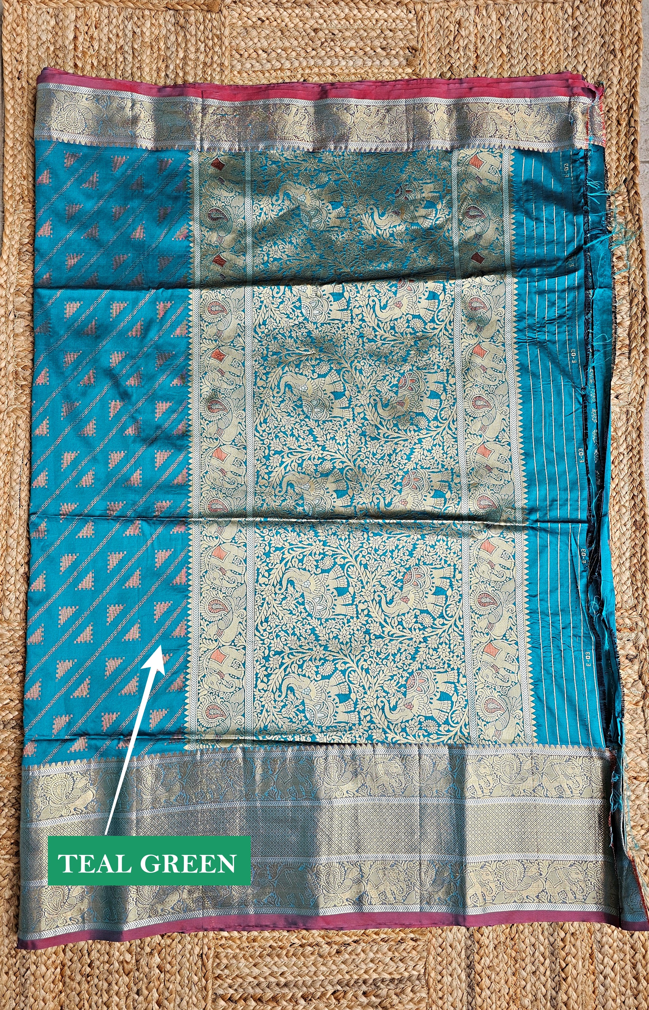 Ranjhana - Semi Kanjivaram Silk Saree (Teal Green)