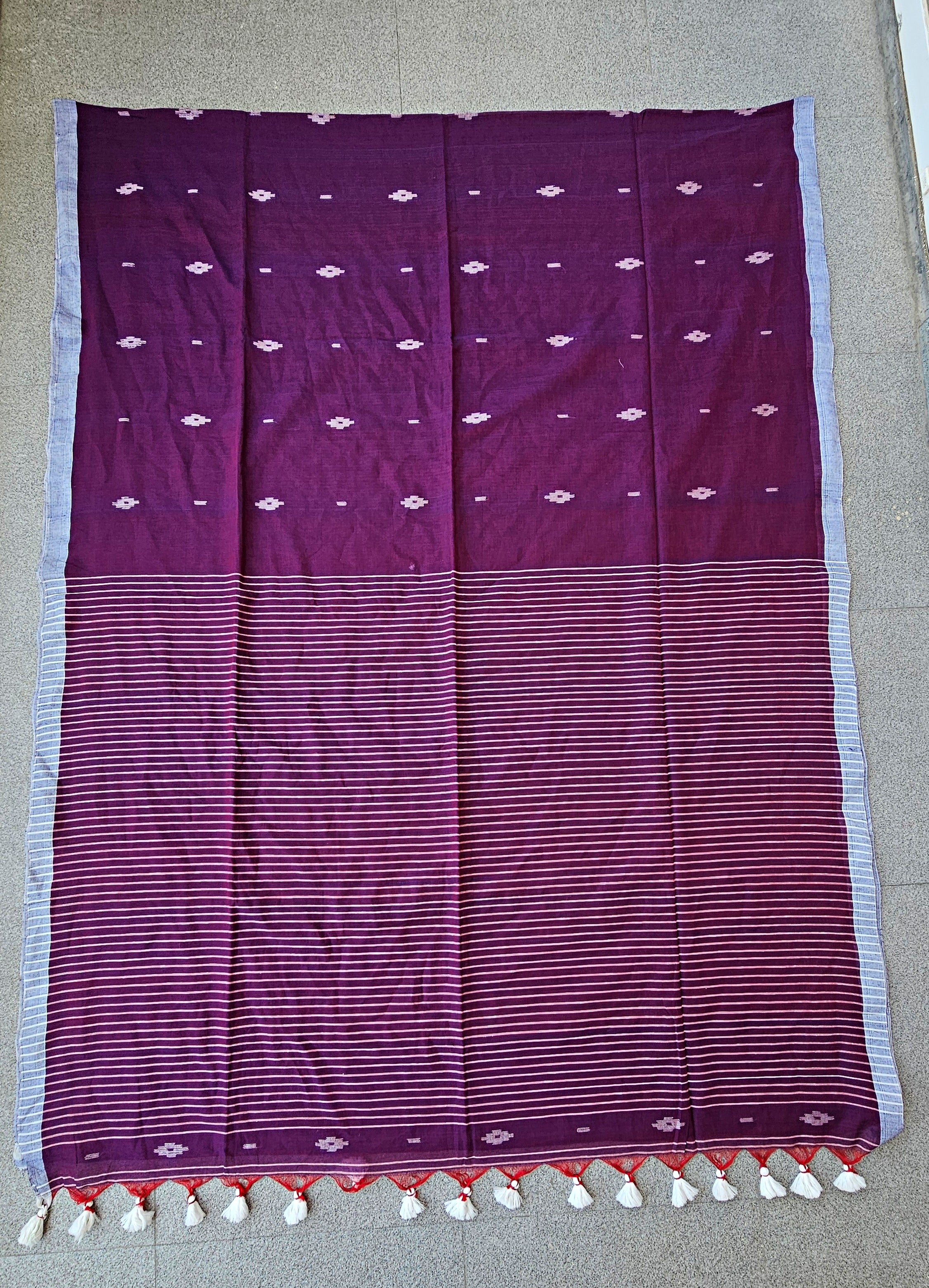 Mukta Akash - Jamdani Handloom - Mulcotton Saree