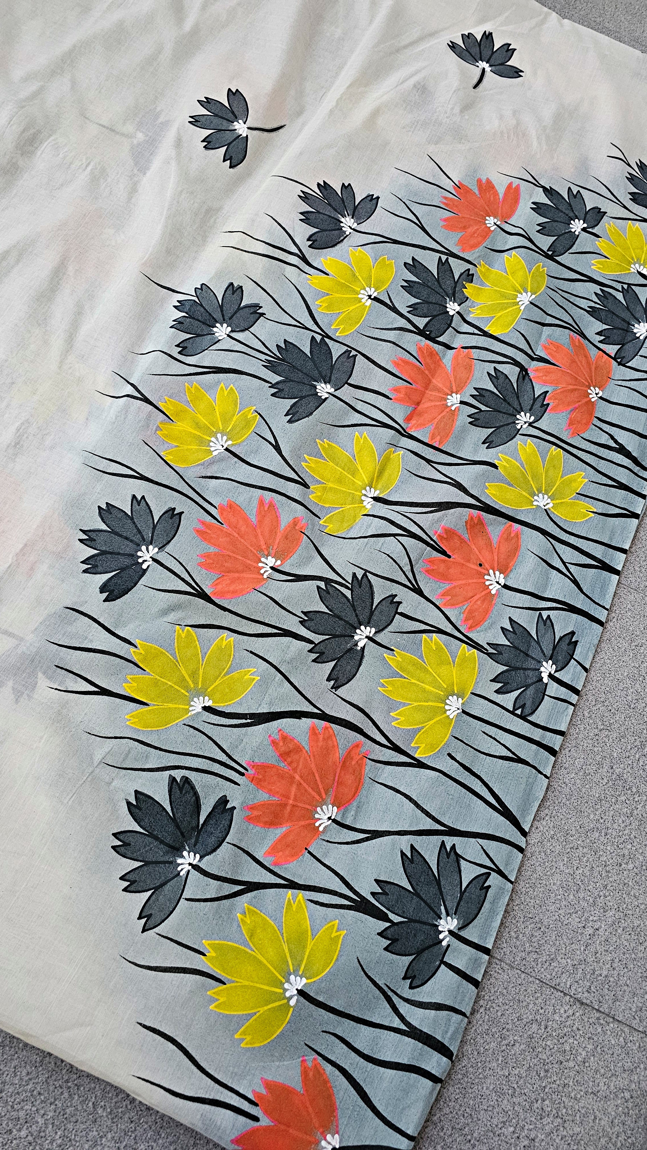 Isha - Handpainted - Pure Cotton Saree