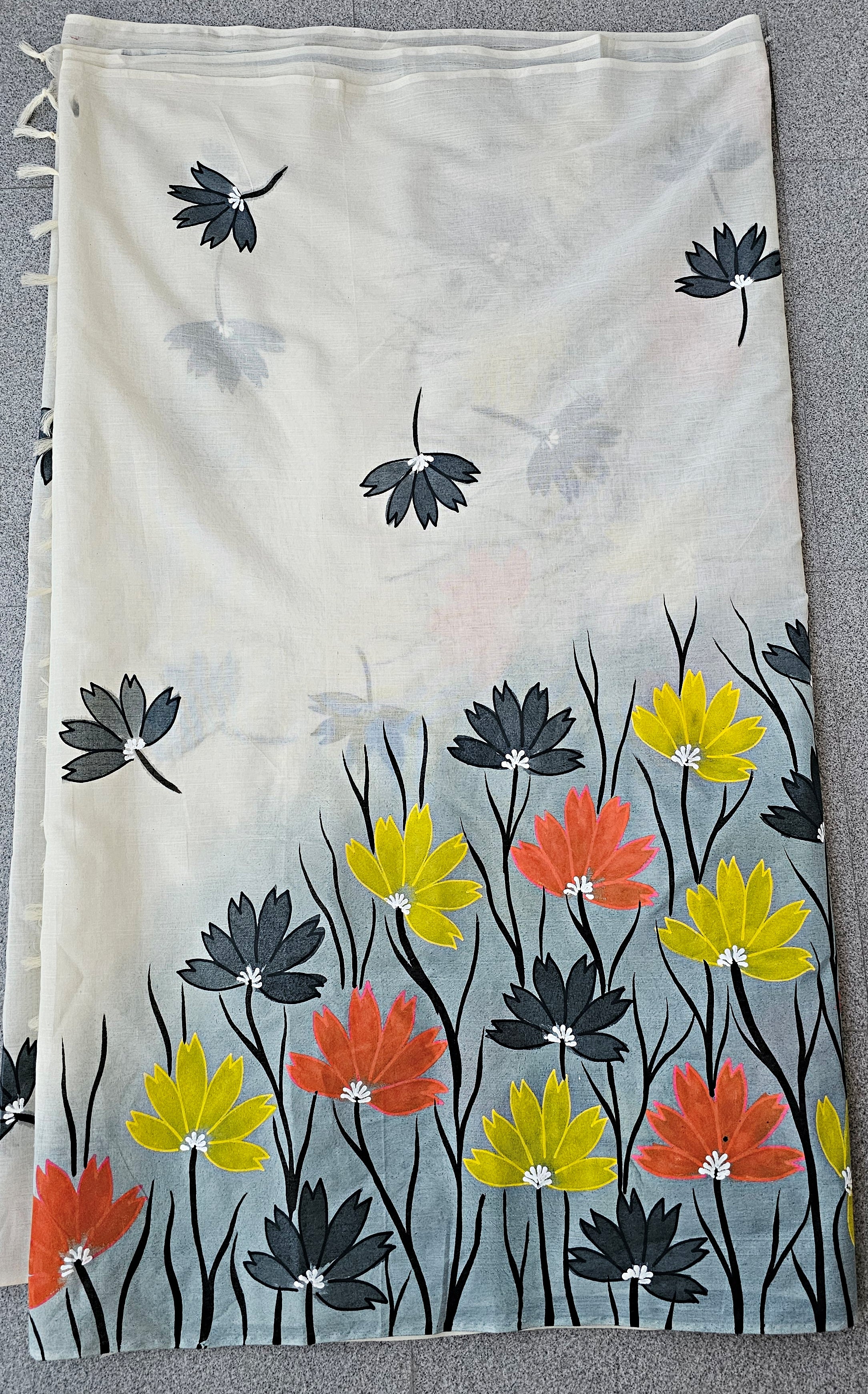 Isha - Handpainted - Pure Cotton Saree