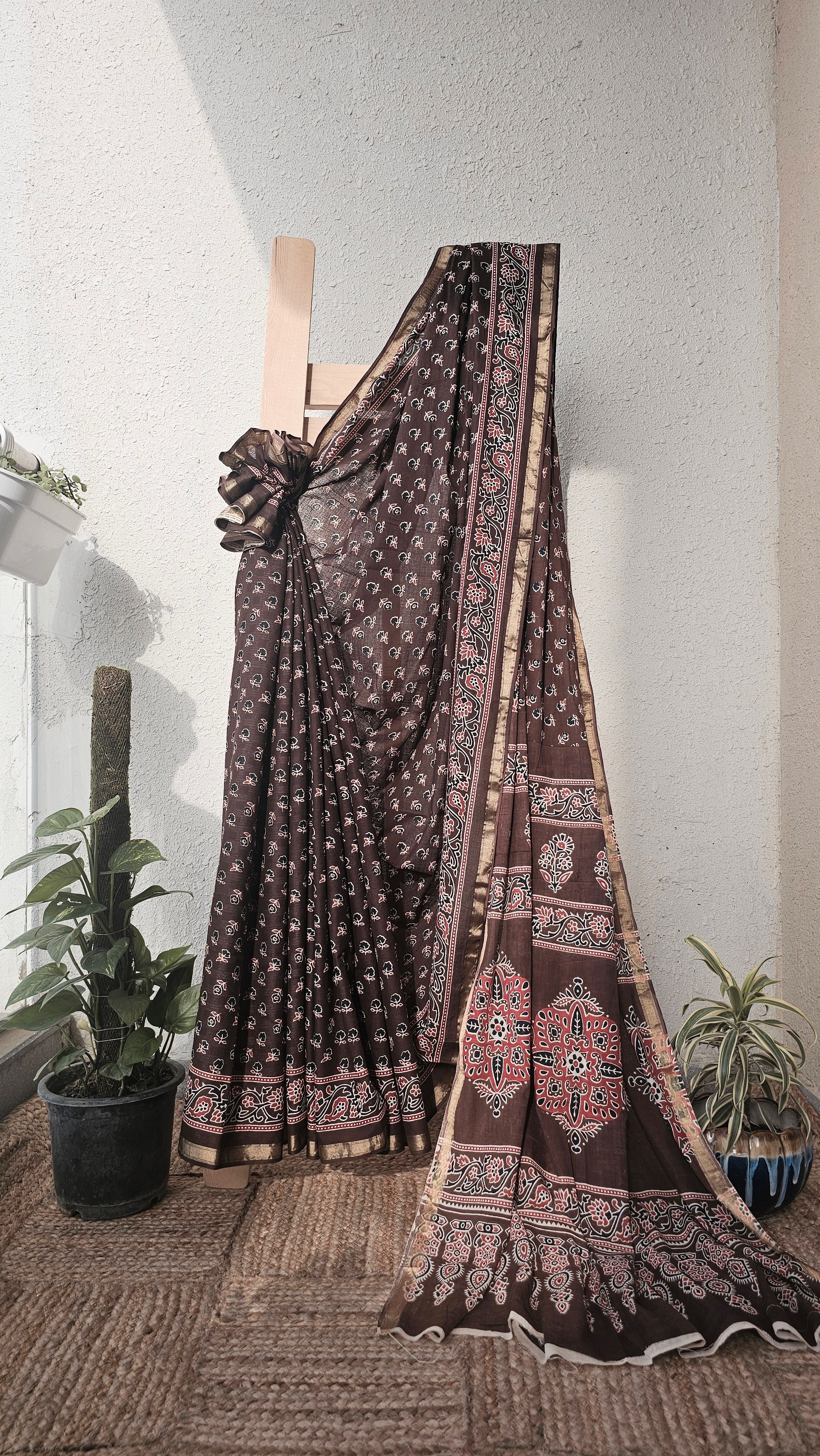 Brownie - Handblock Print - Chanderi Cotton
