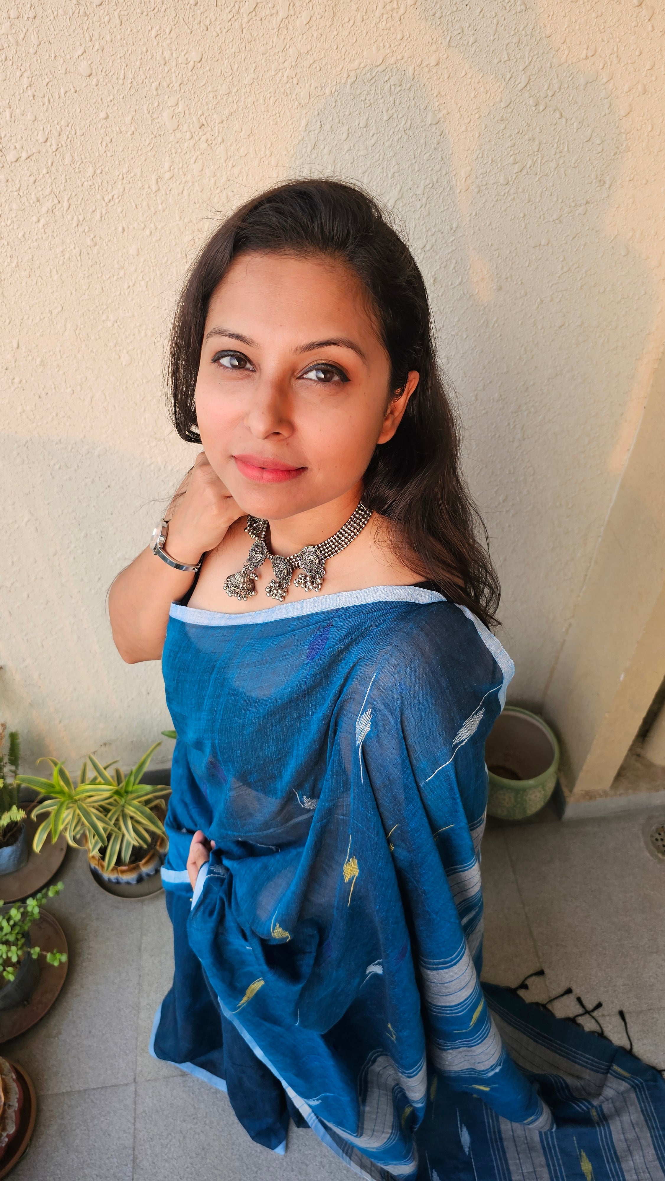Meghla - Needle Jamdani Handloom - Mulcotton Saree