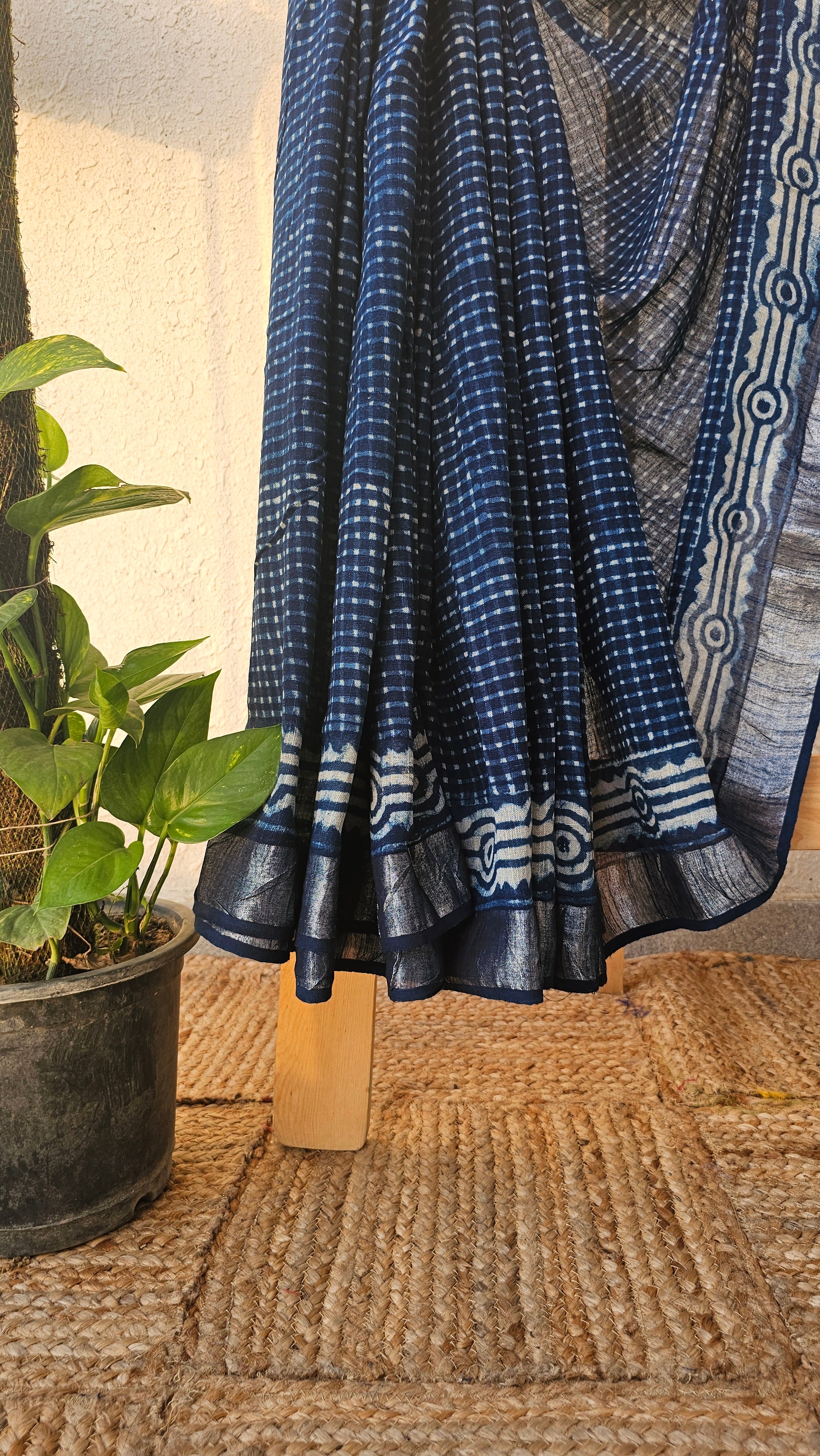 Check - Handblock Print - Linen Cotton